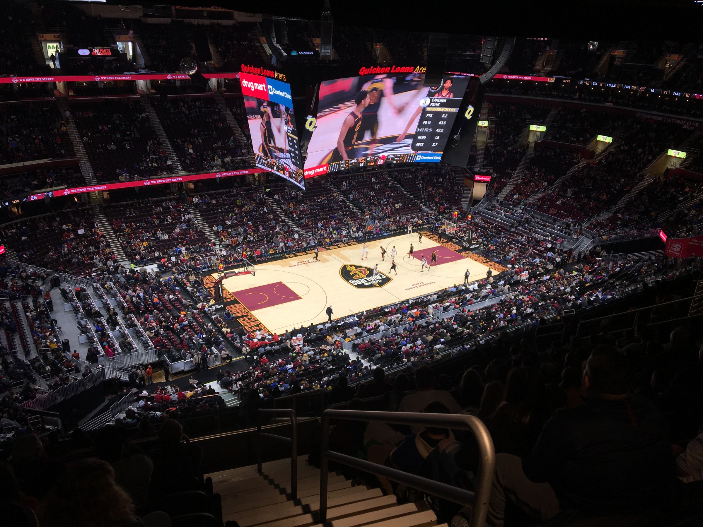 section 213, row 15 seat view  for basketball - rocket mortgage fieldhouse