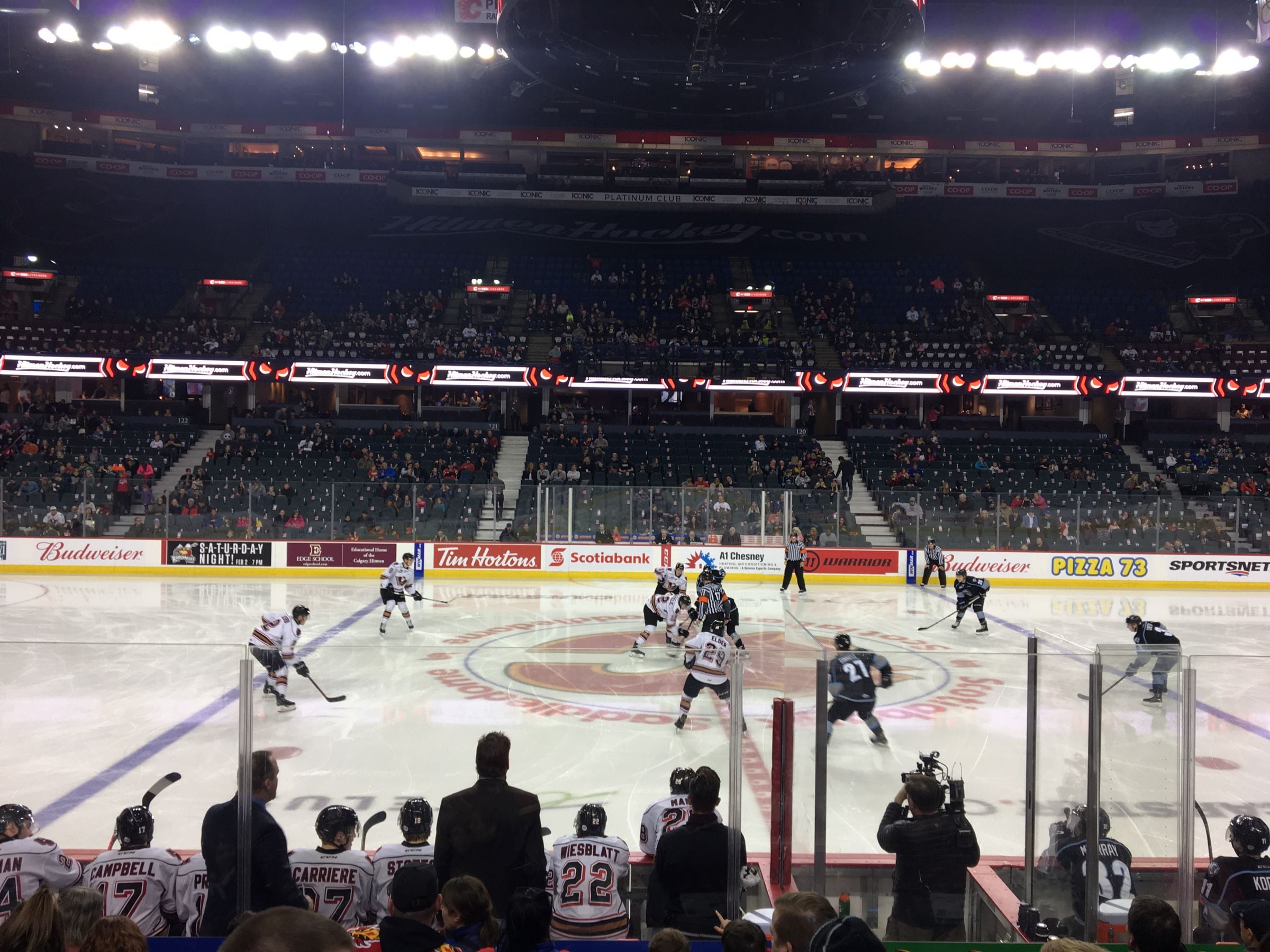 section 109, row 9 seat view  for hockey - scotiabank saddledome