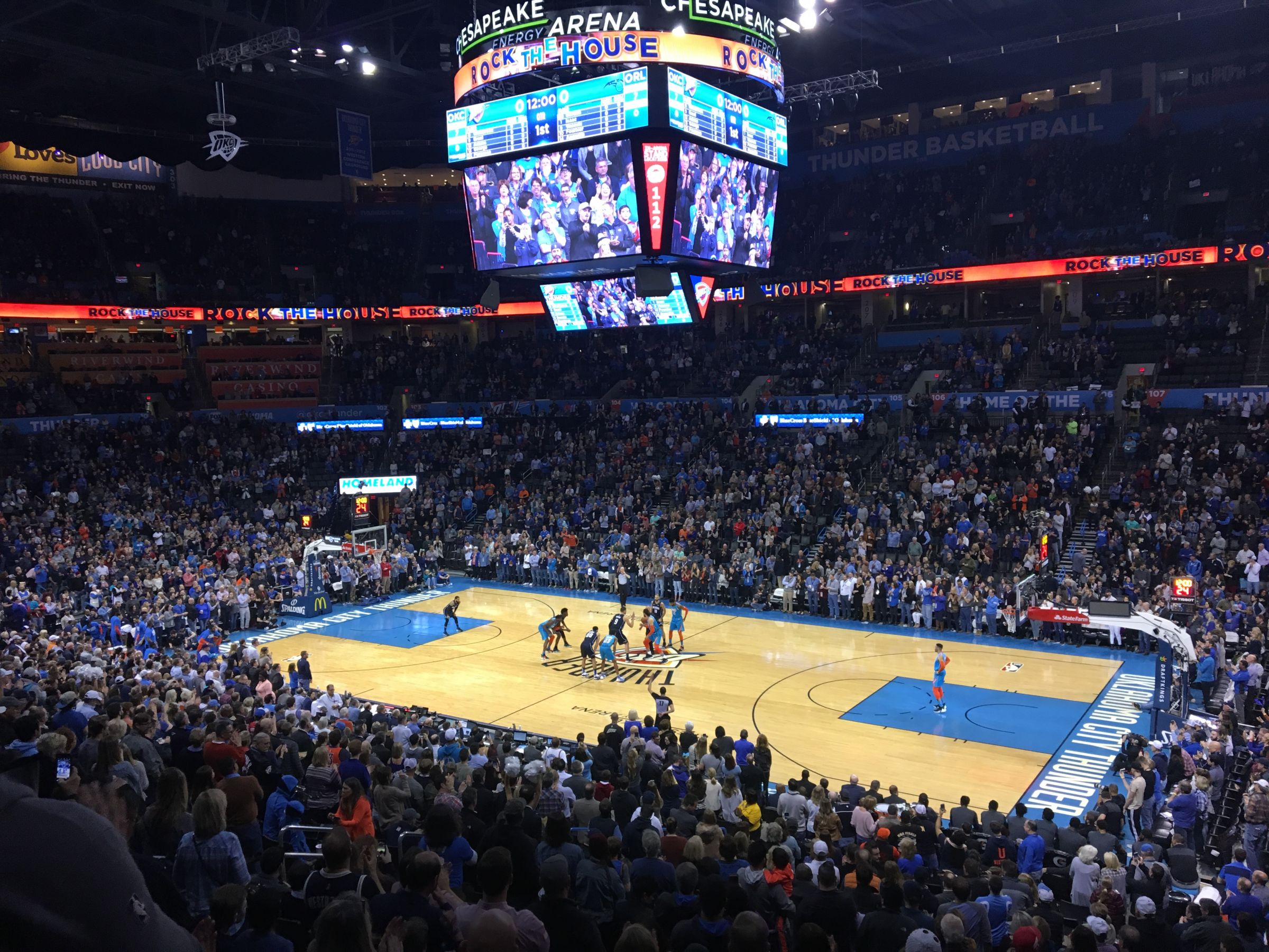 section 221, row b seat view for basketball - paycom center