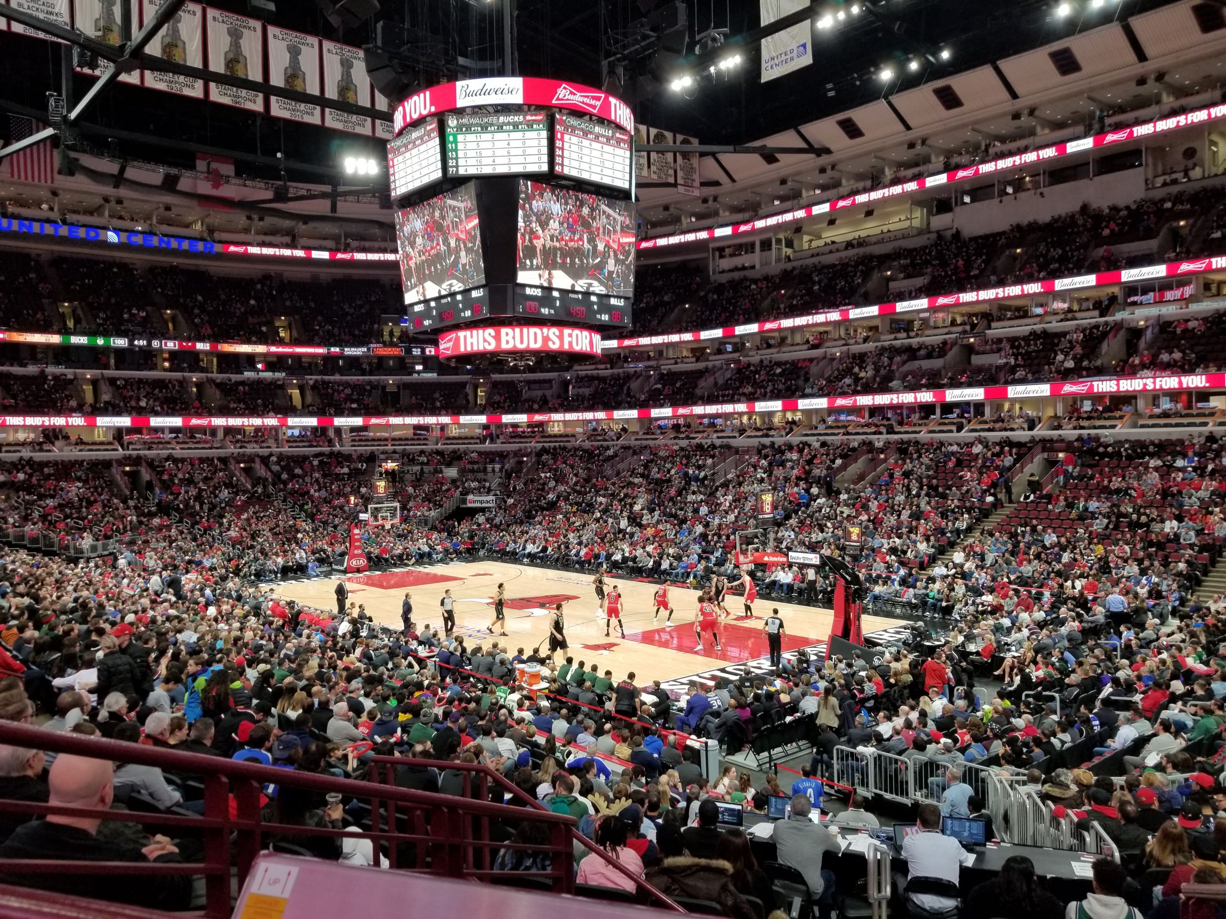 section 120, row 19 seat view  for basketball - united center