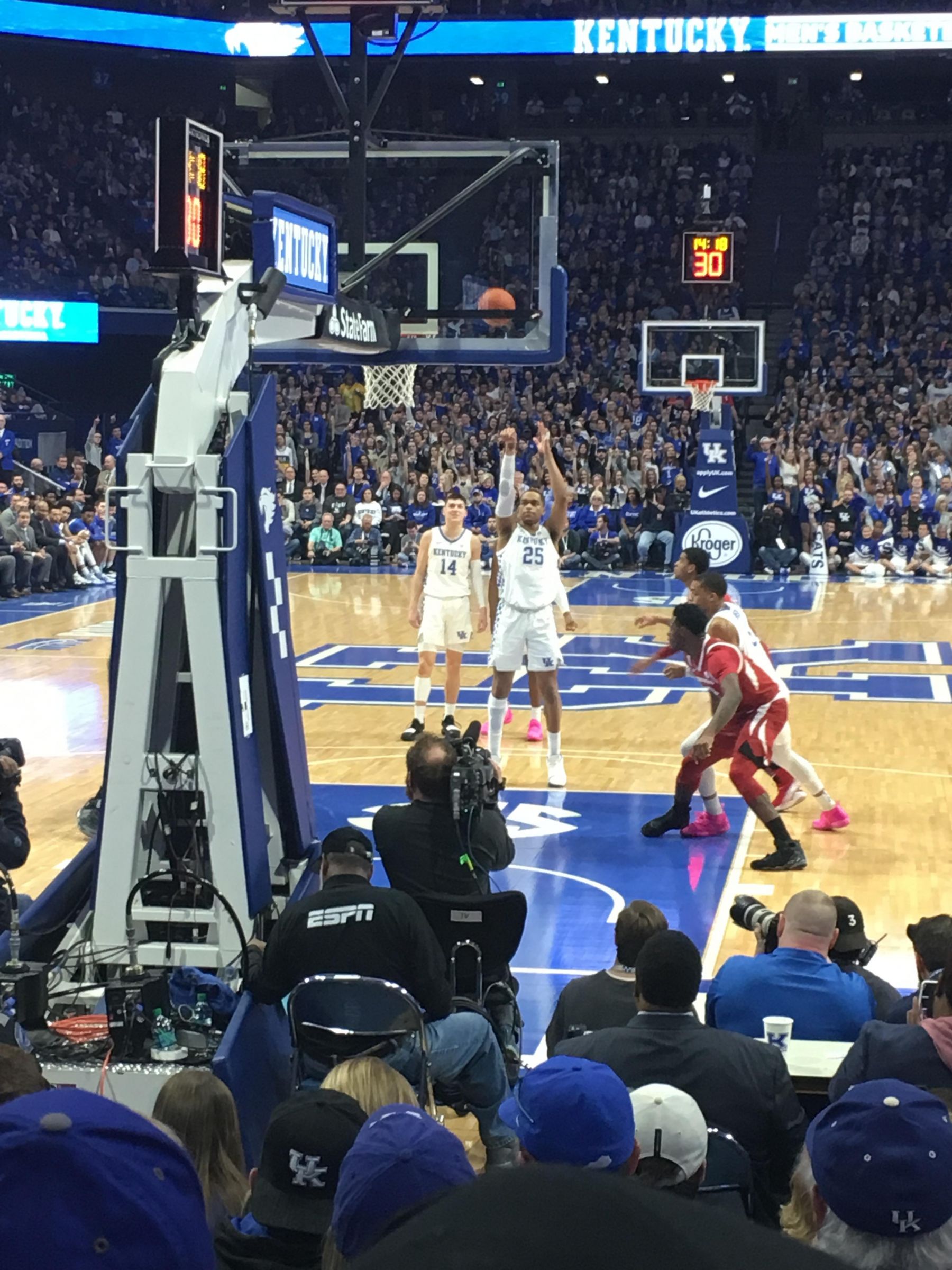 section 22, row gg seat view  for basketball - rupp arena