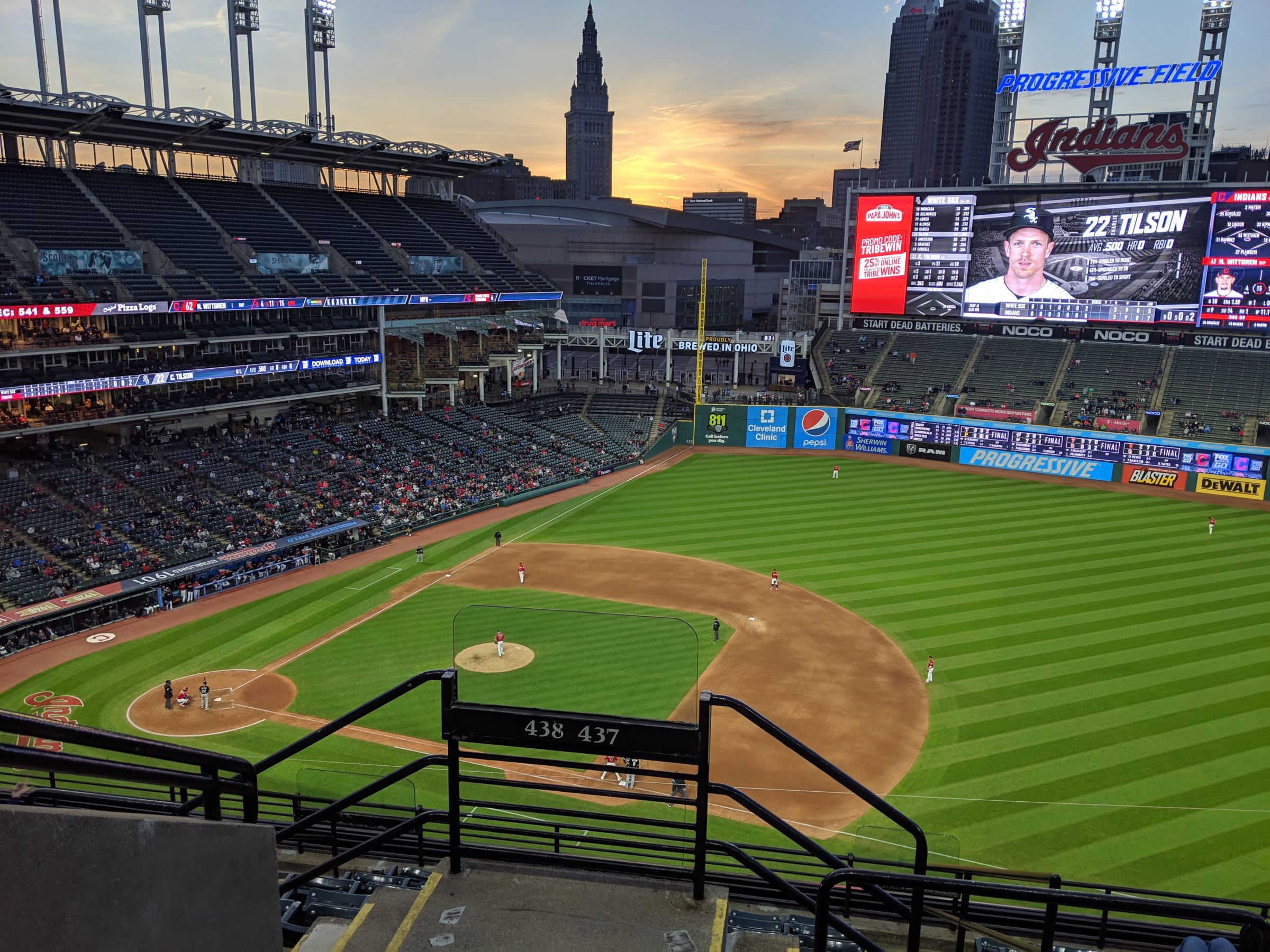 section 537, row e seat view  - progressive field