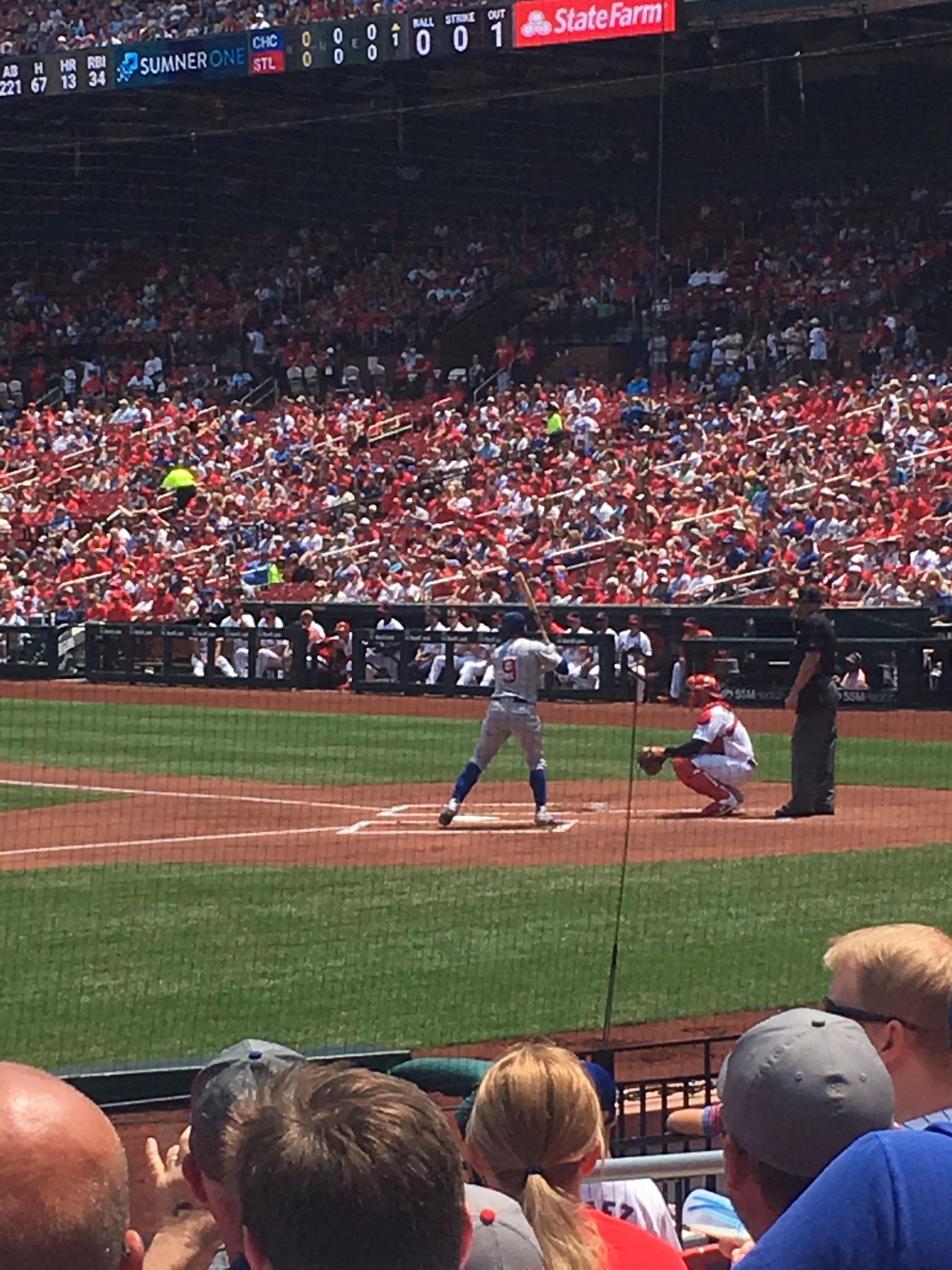 Excellent seats for visiting teams! Right behind the dugout. Busch