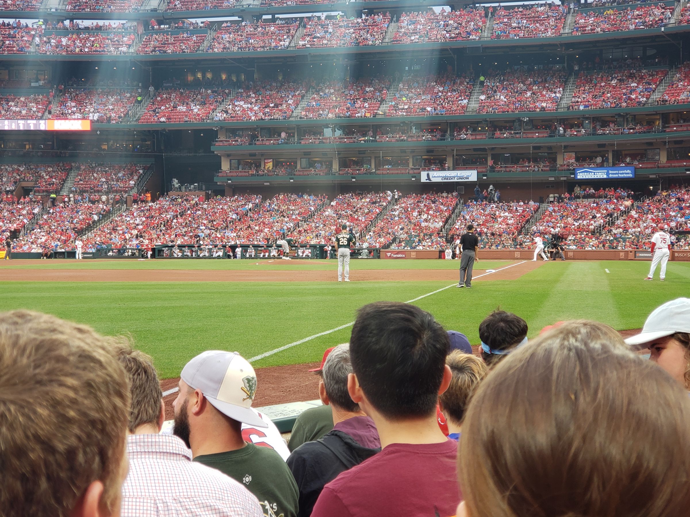 section 165, row e seat view  for baseball - busch stadium