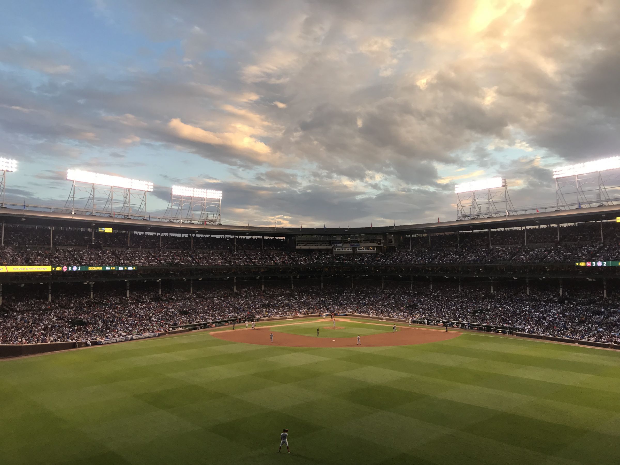 bleachers seat view  for baseball - wrigley field