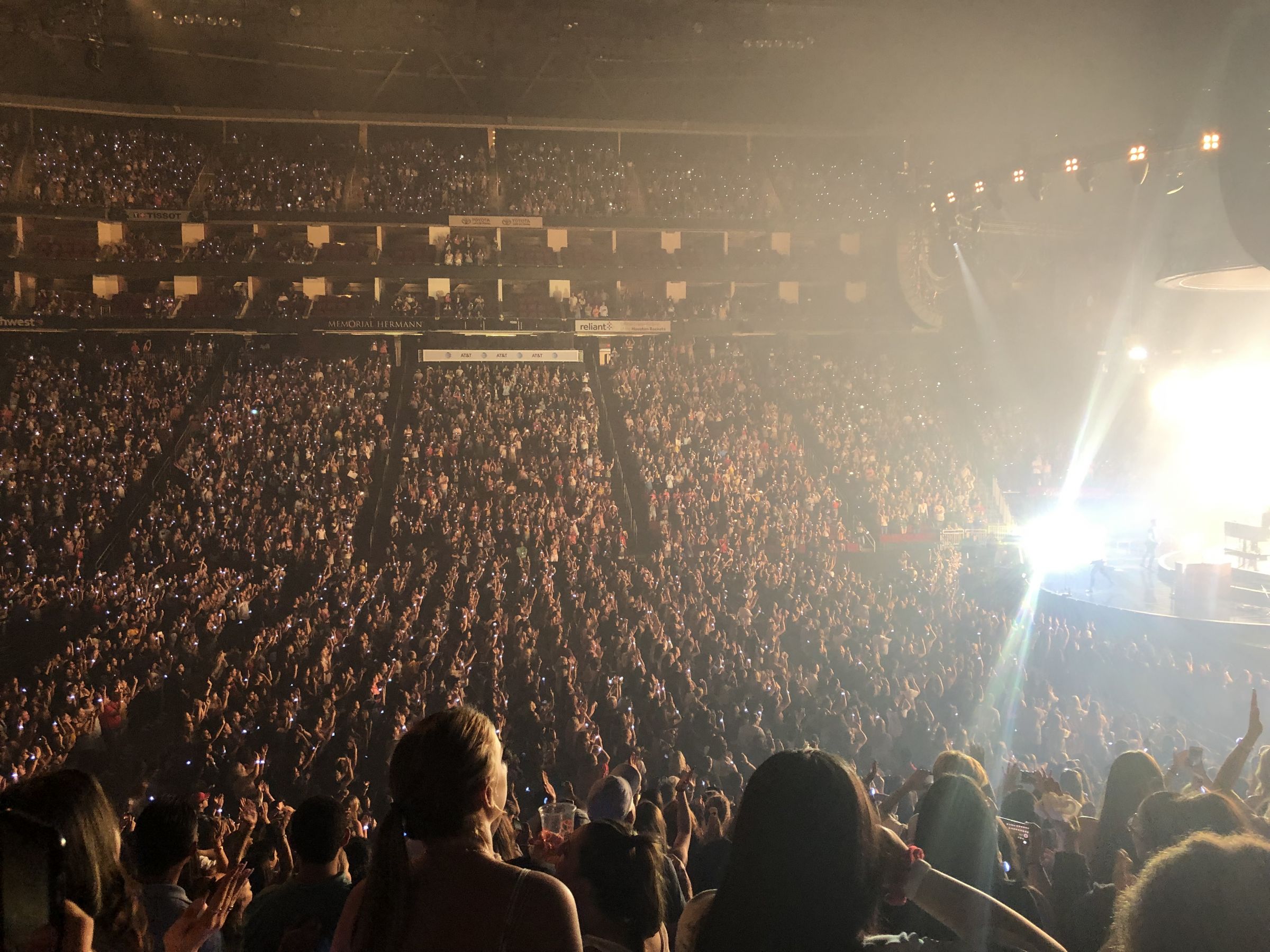 section 107, row 19 seat view  for concert - toyota center