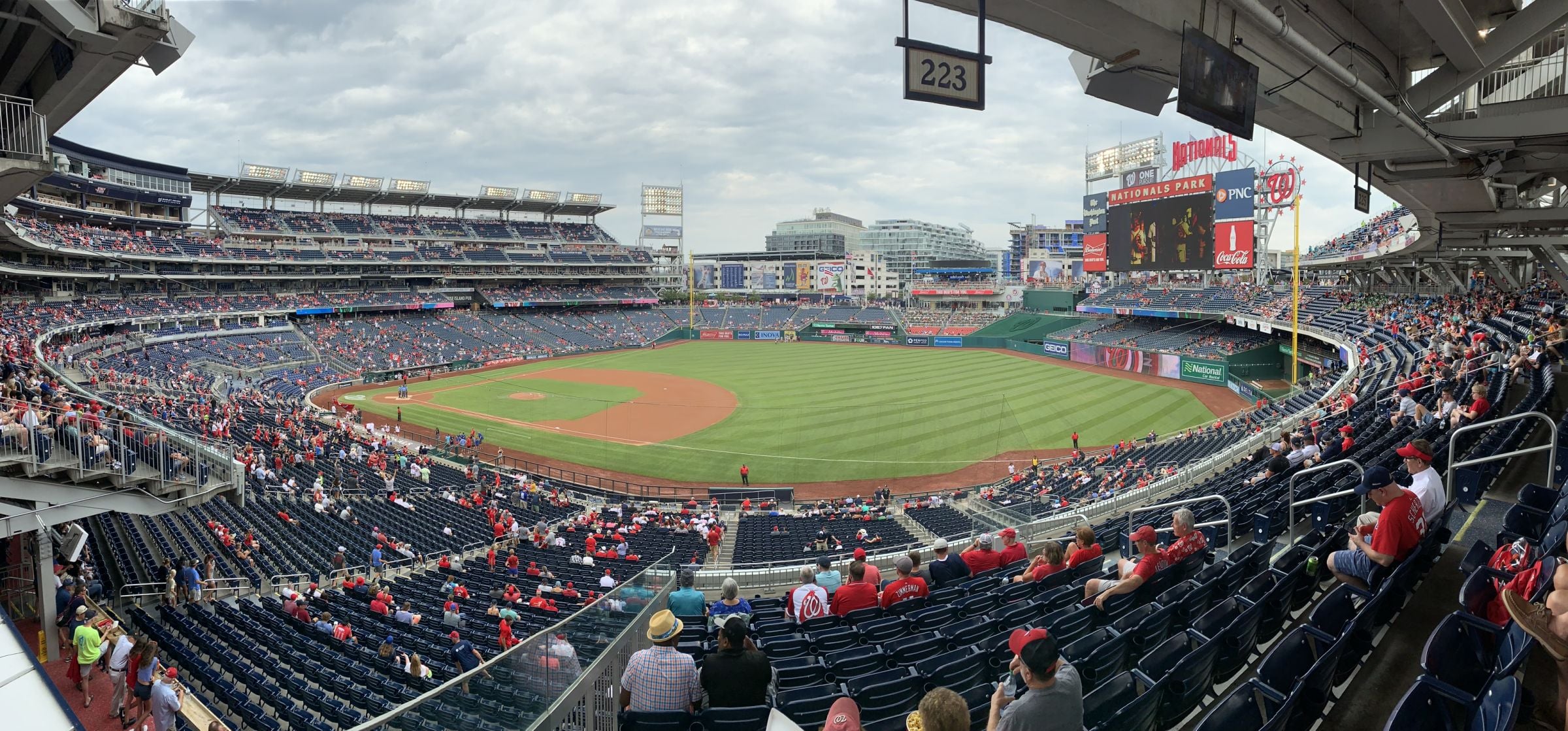 section 223, row l seat view  for baseball - nationals park
