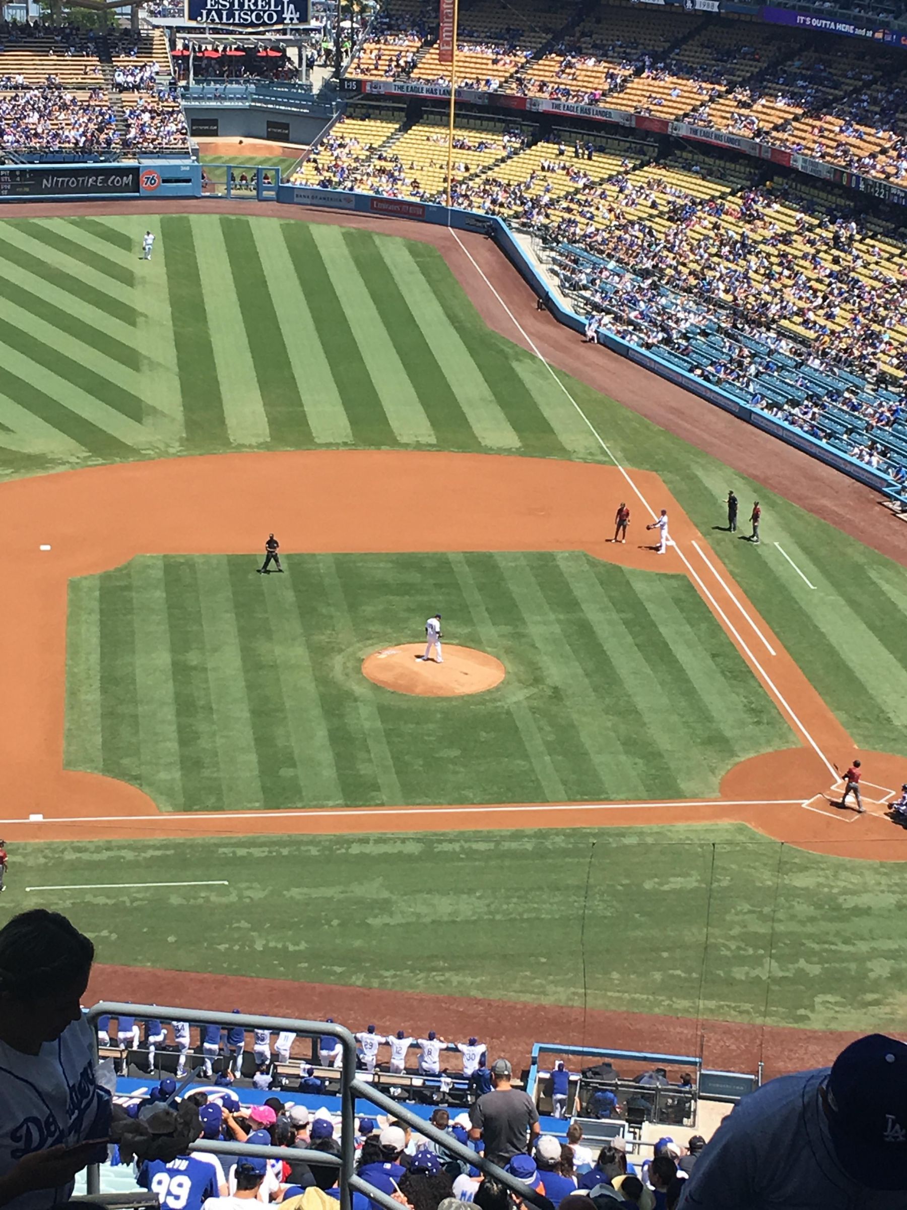 reserve 13, row kk seat view  for baseball - dodger stadium