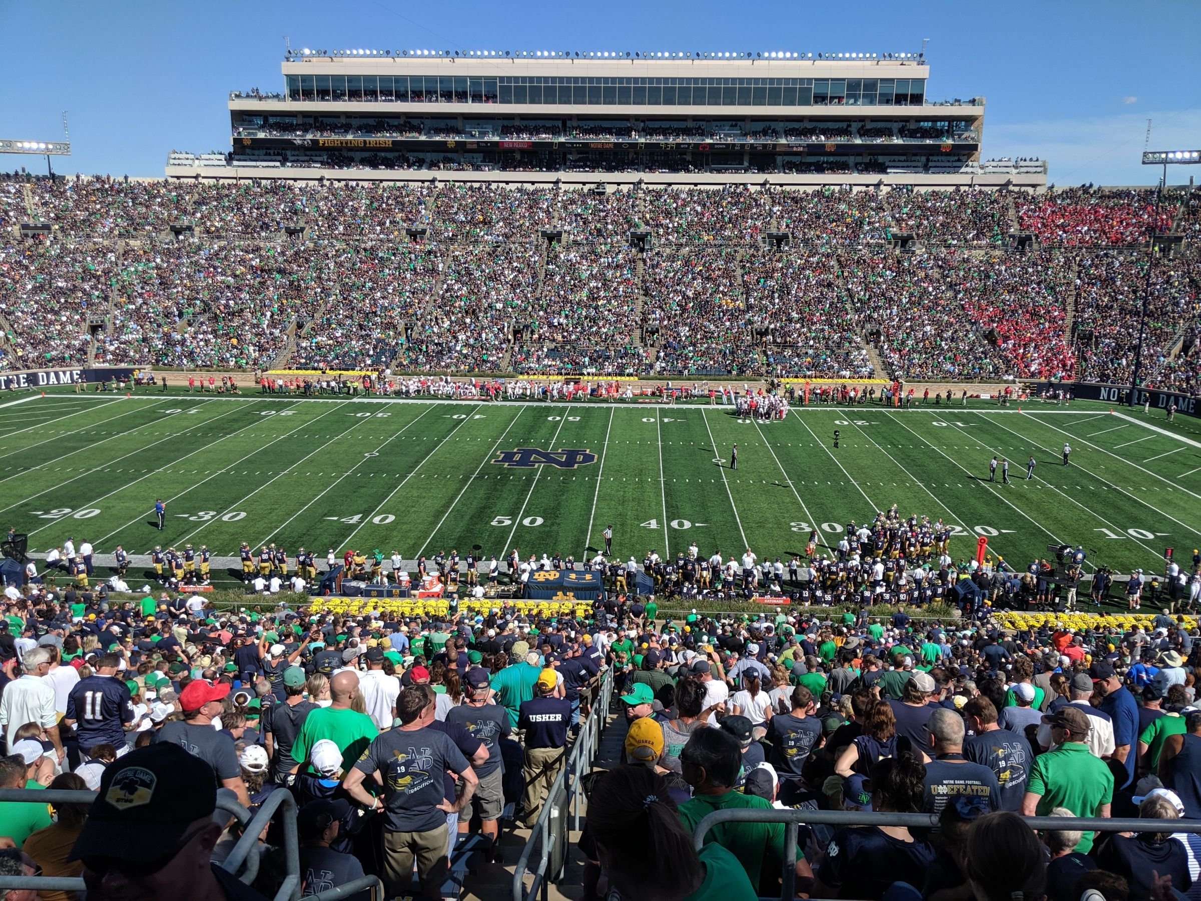 section 127, row 5 seat view  - notre dame stadium