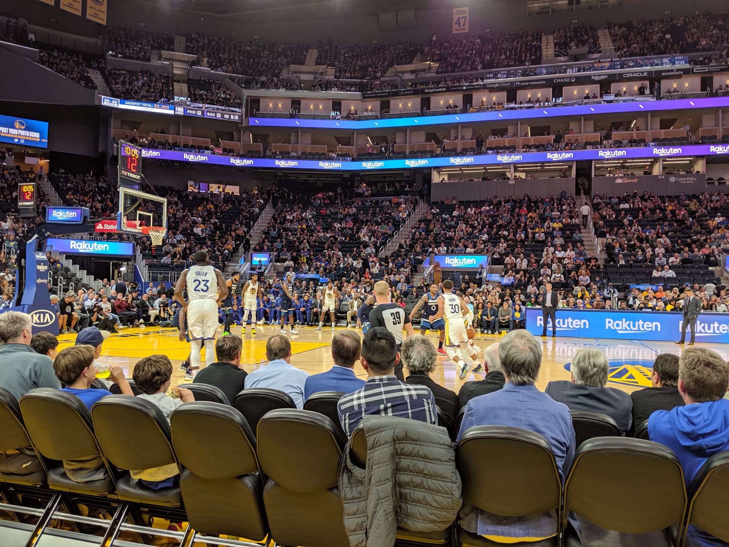 section 16, row a2 seat view  for basketball - chase center