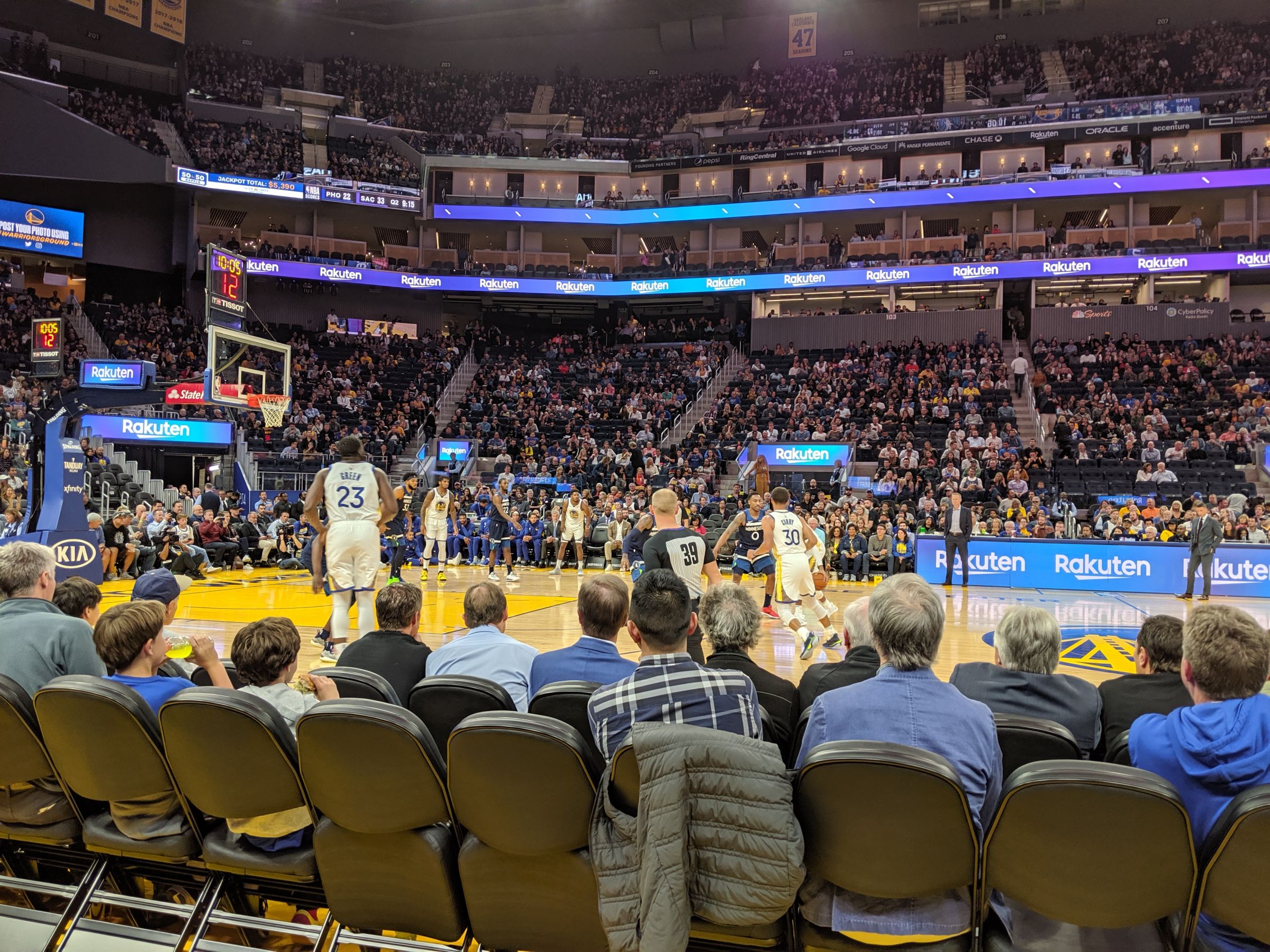 section 16, row a2 seat view for basketball - chase center