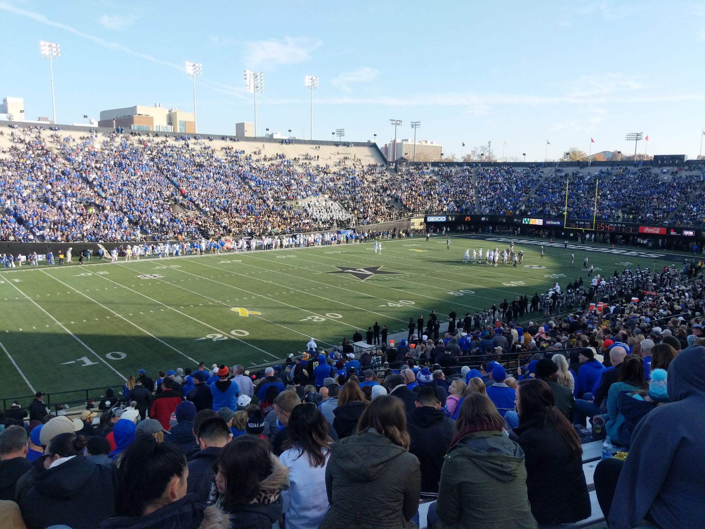 section a, row 44 seat view  - vanderbilt stadium