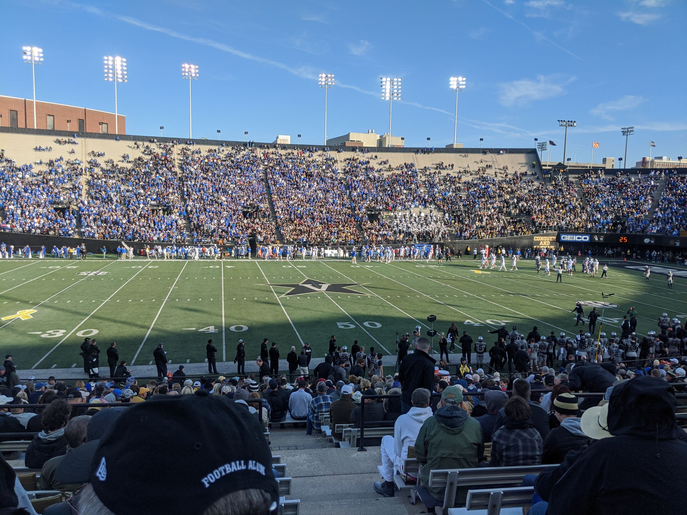 section d, row 25 seat view  - vanderbilt stadium