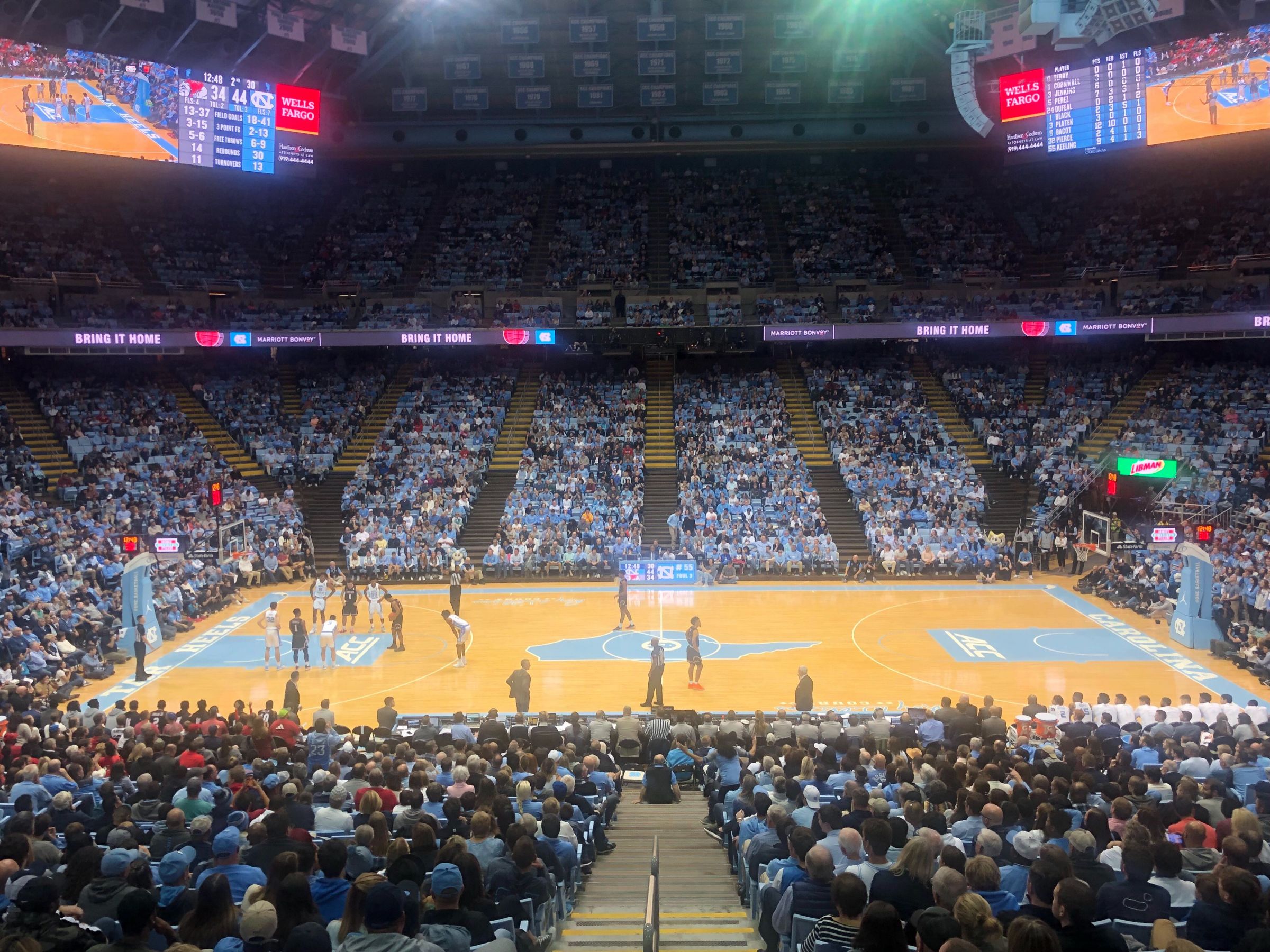 section 108, row t seat view  - dean smith center