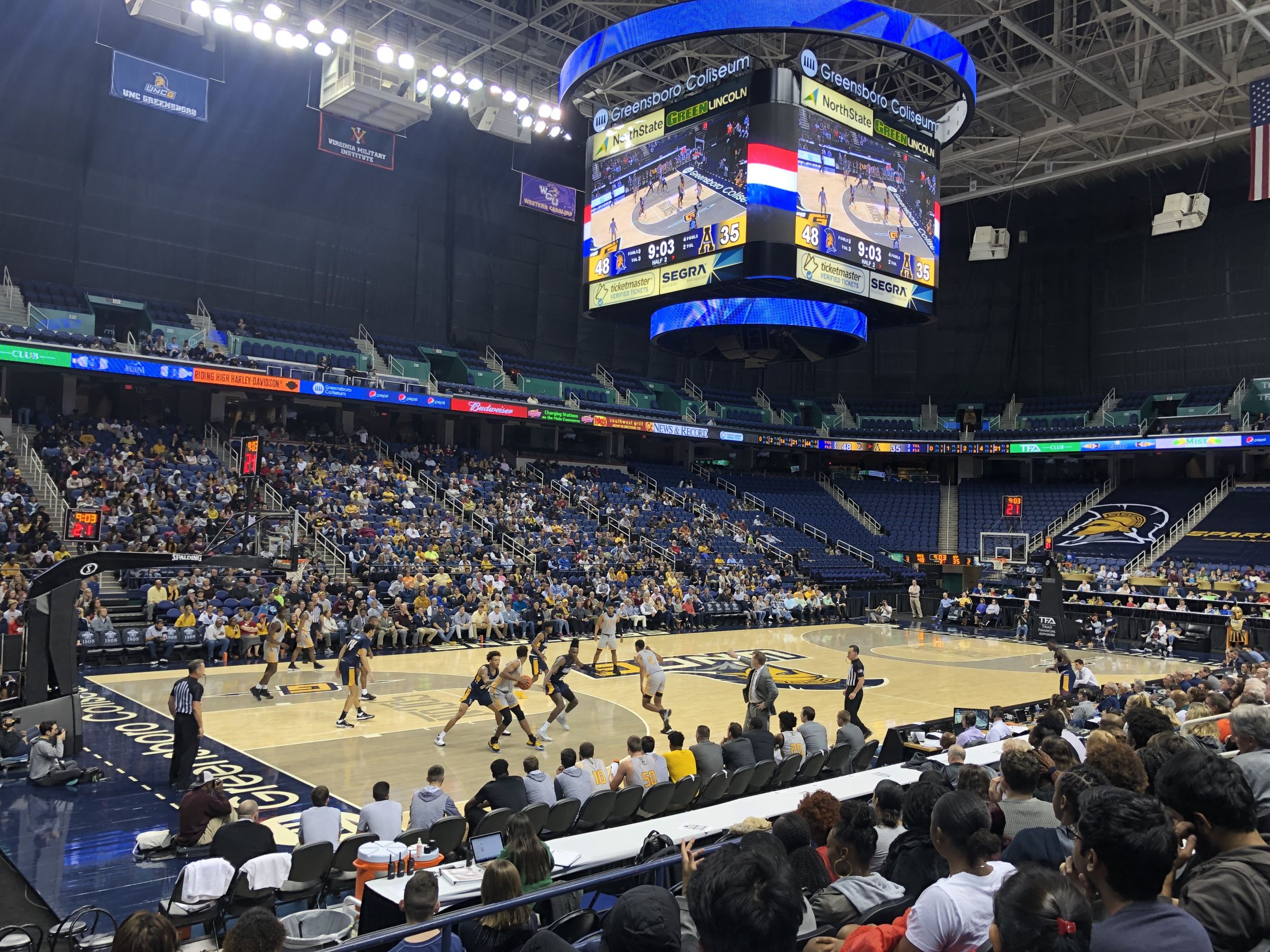 section 106, row ff seat view  for basketball - greensboro coliseum