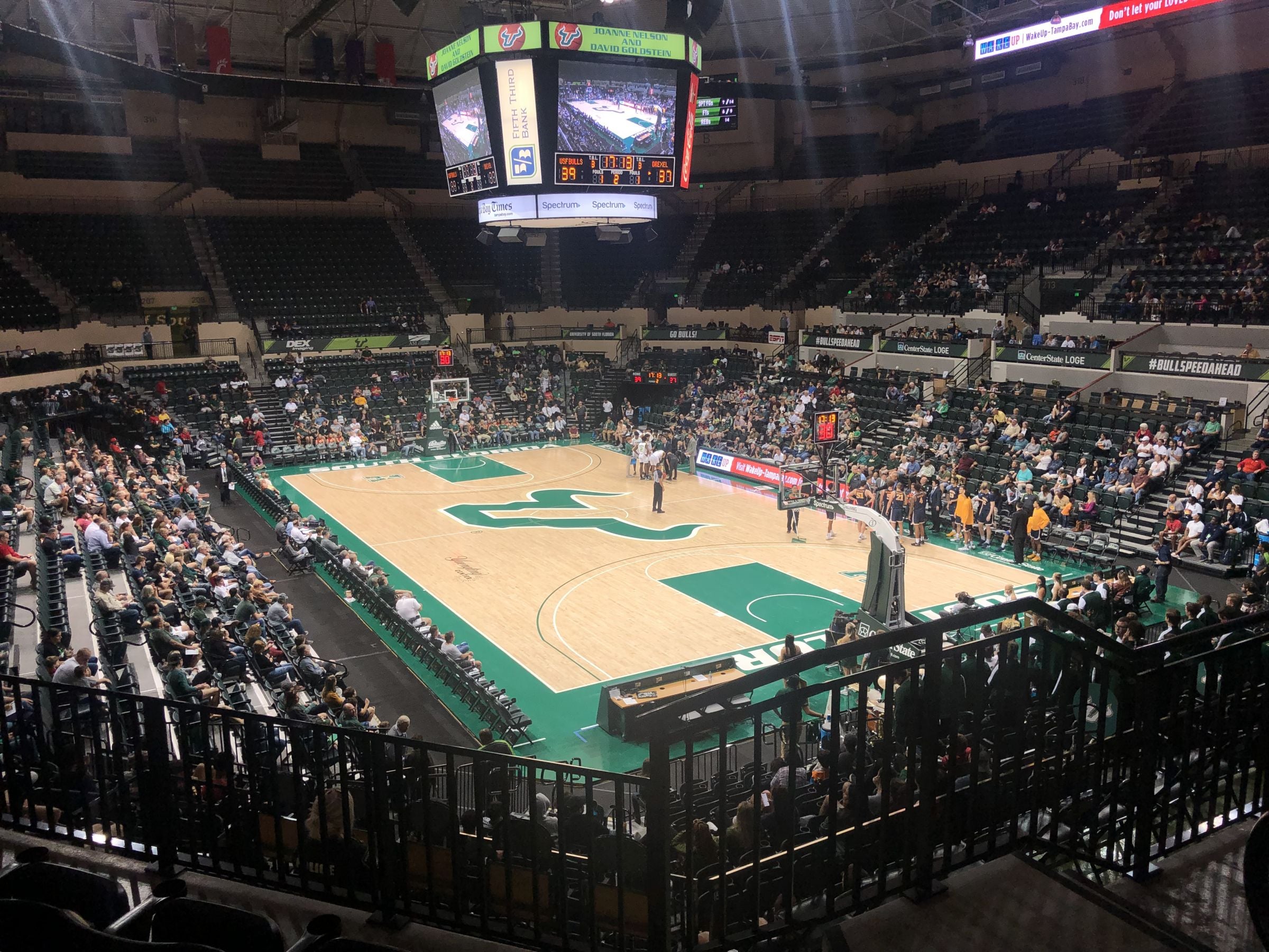 section 220, row q seat view  for basketball - yuengling center