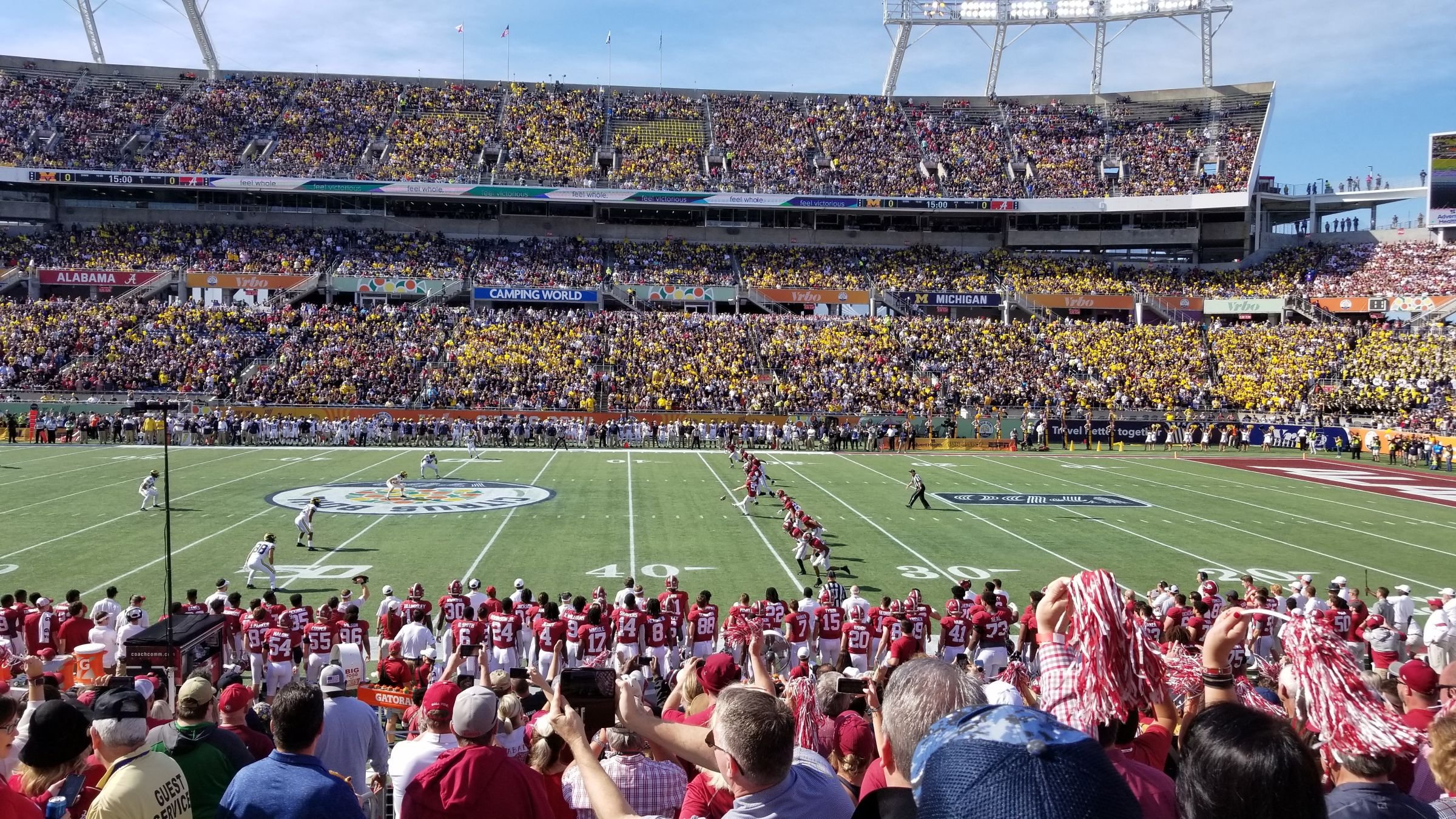 section 107, row q seat view  for football - camping world stadium