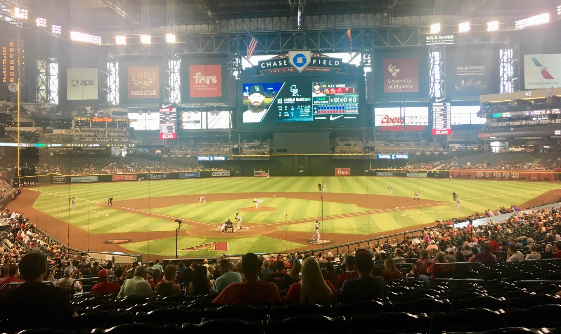 section 121, row 38 seat view  for baseball - chase field