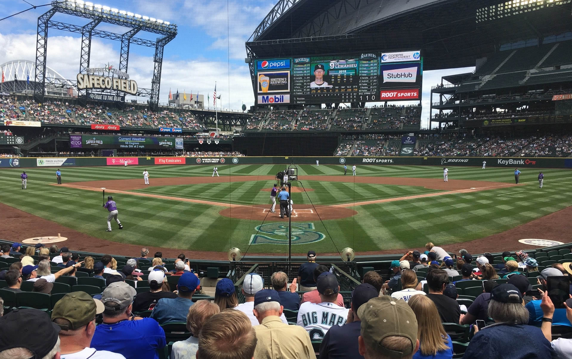 section 129, row 17 seat view  for baseball - t-mobile park