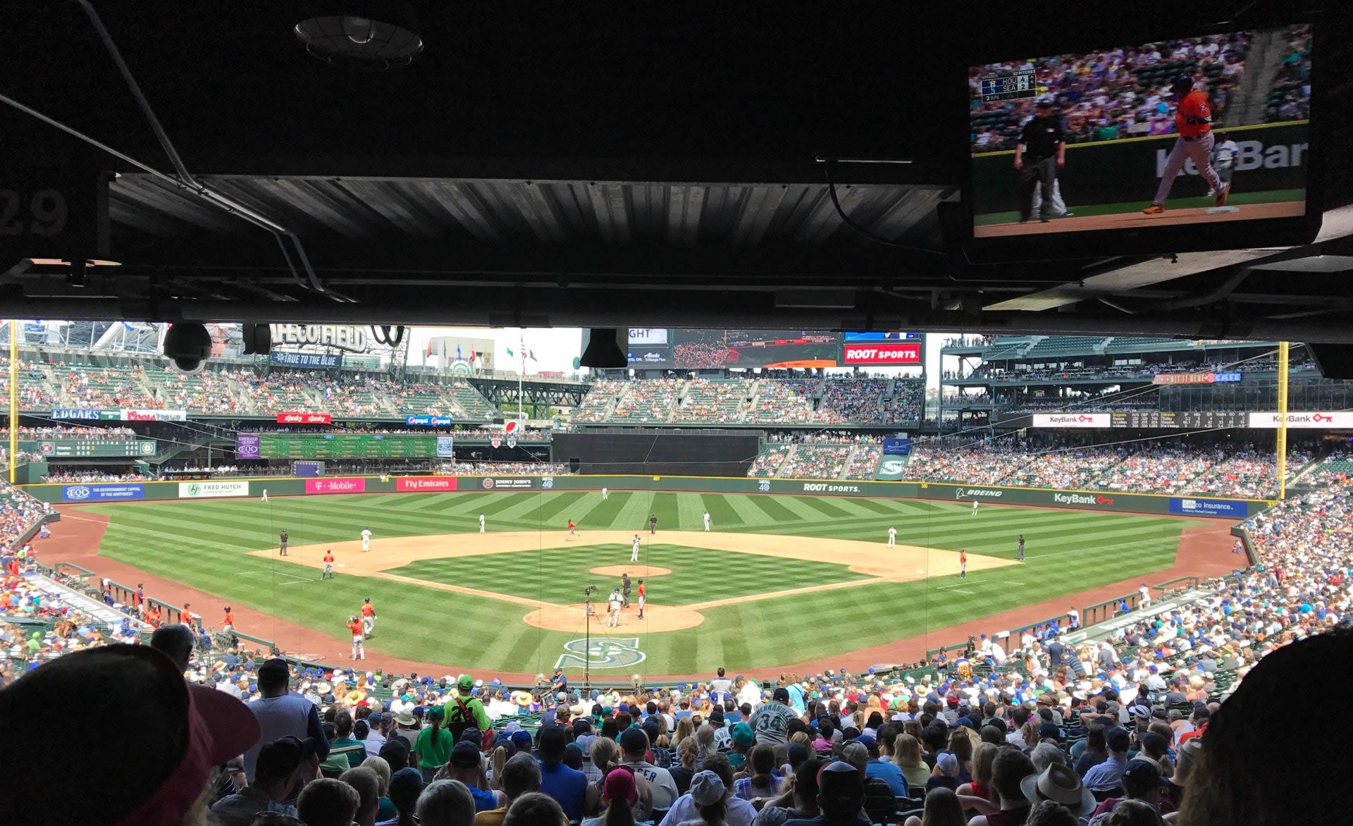 section 129, row 43 seat view  for baseball - t-mobile park