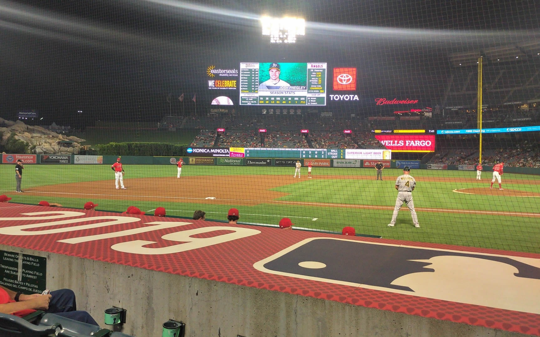 section 111, row d seat view  - angel stadium