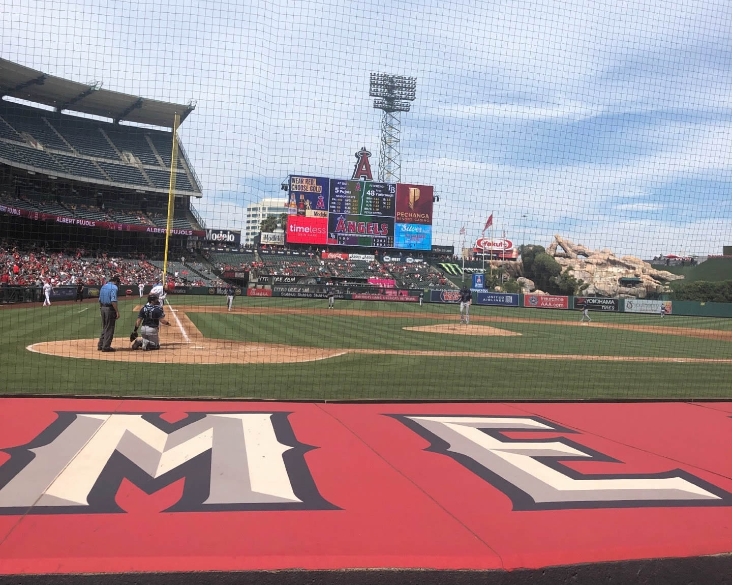 section 121, row c seat view  - angel stadium