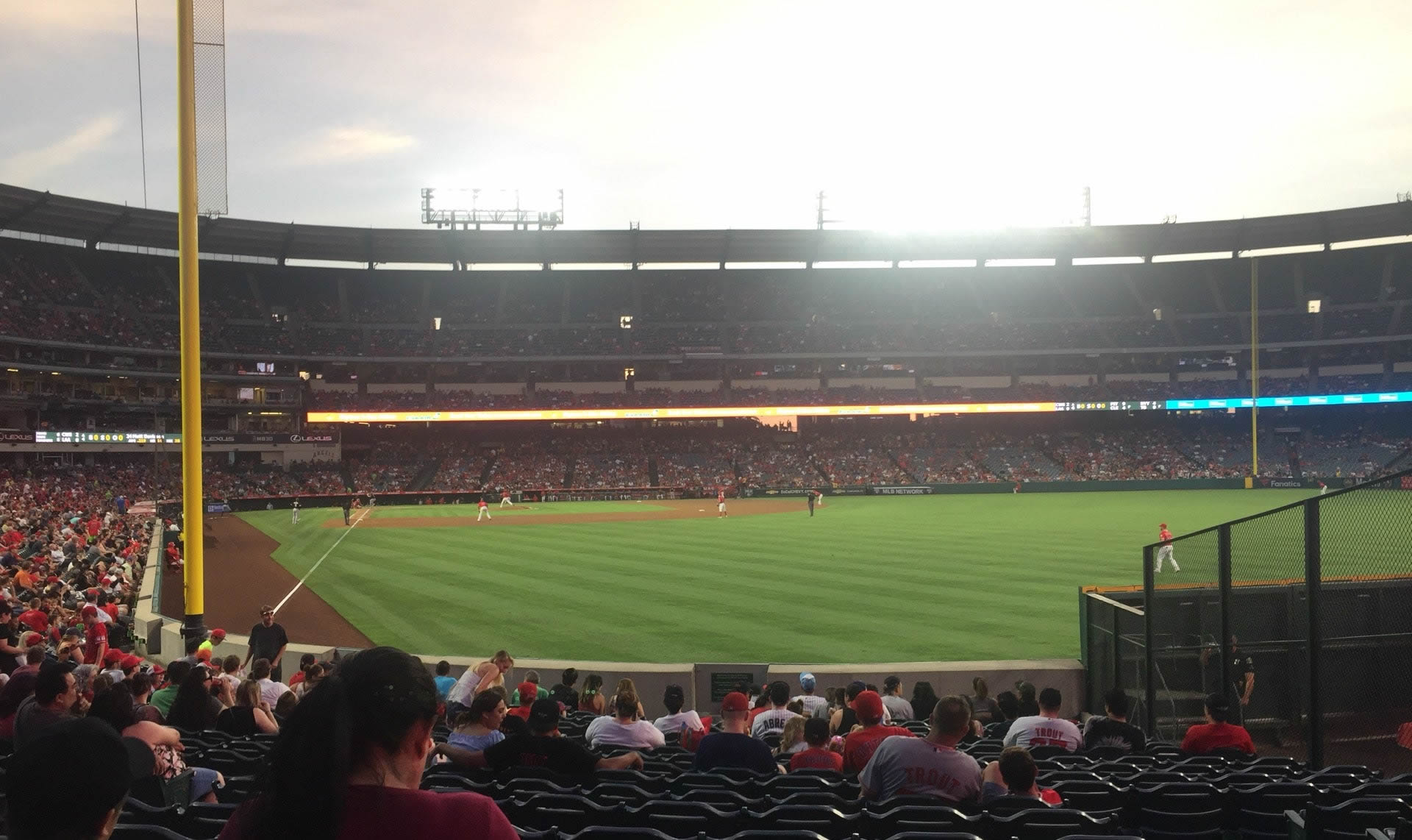 section 135, row n seat view  - angel stadium