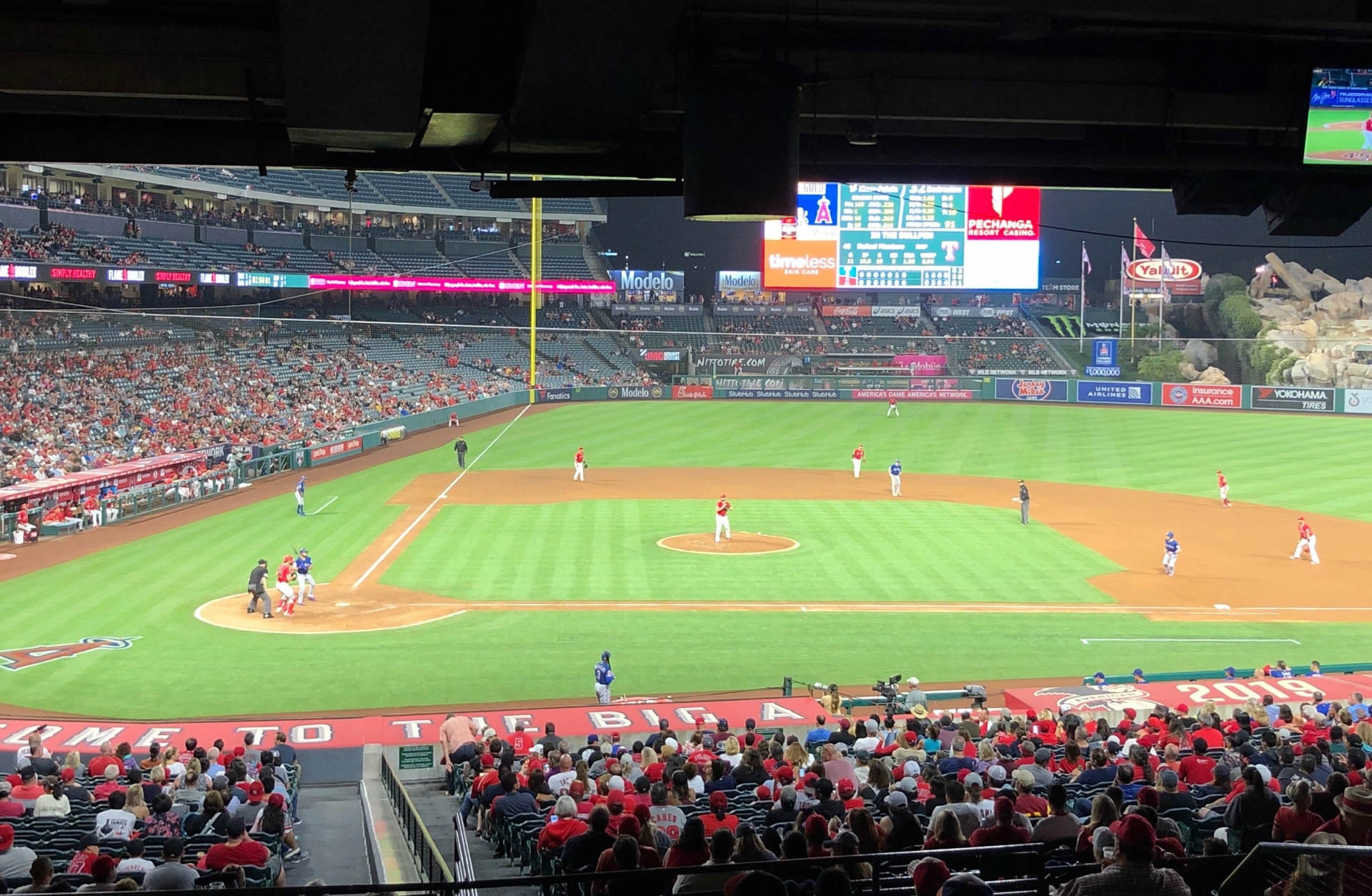 section 221, row j seat view  - angel stadium