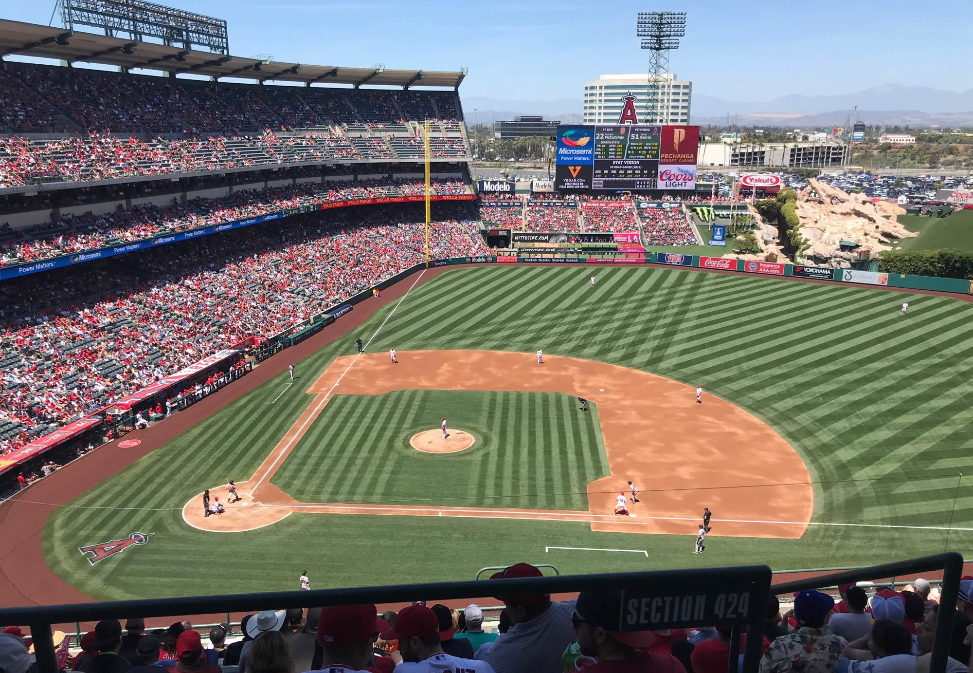 section 526, row a seat view  - angel stadium