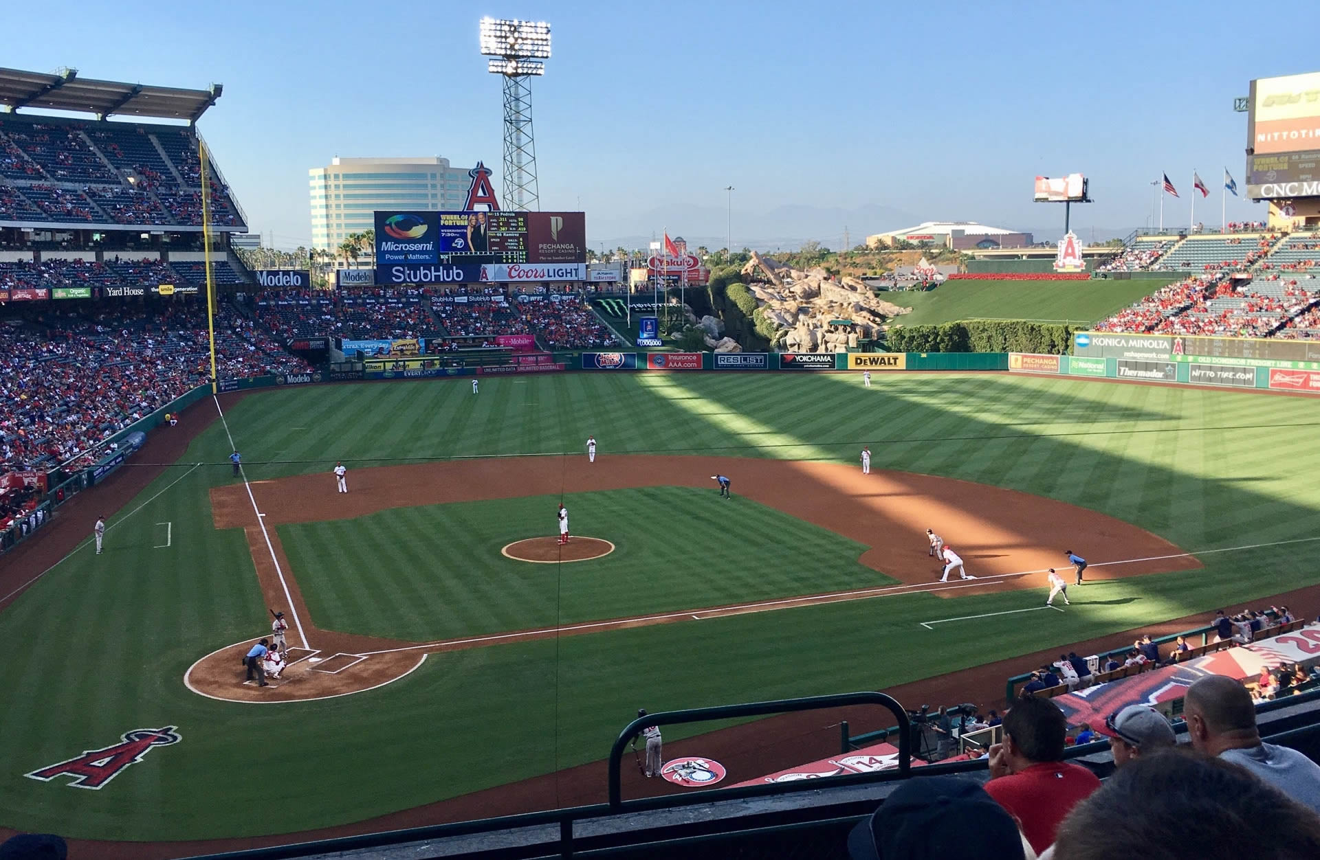 section 330, row d seat view  - angel stadium
