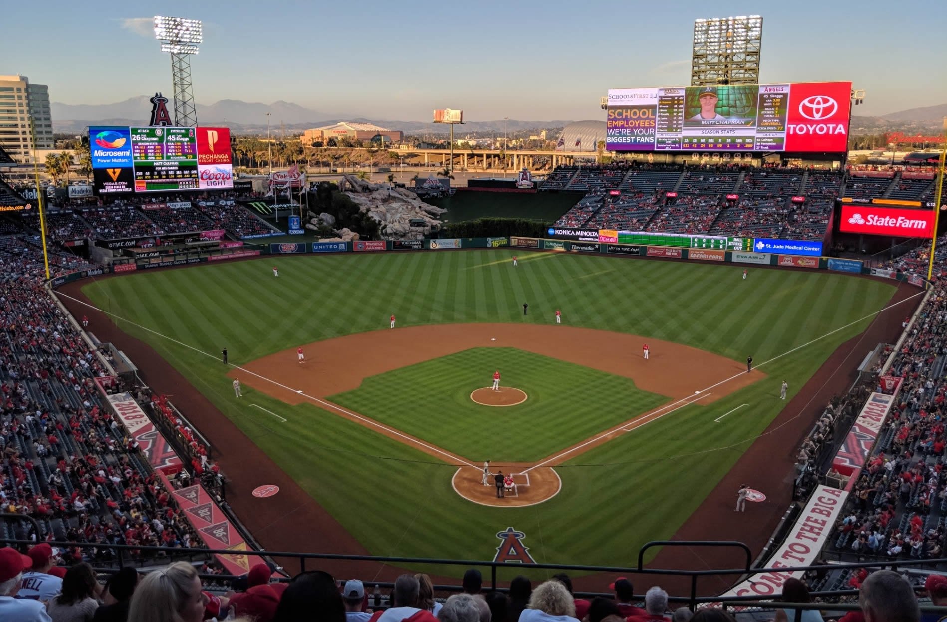 section 418, row j seat view  - angel stadium