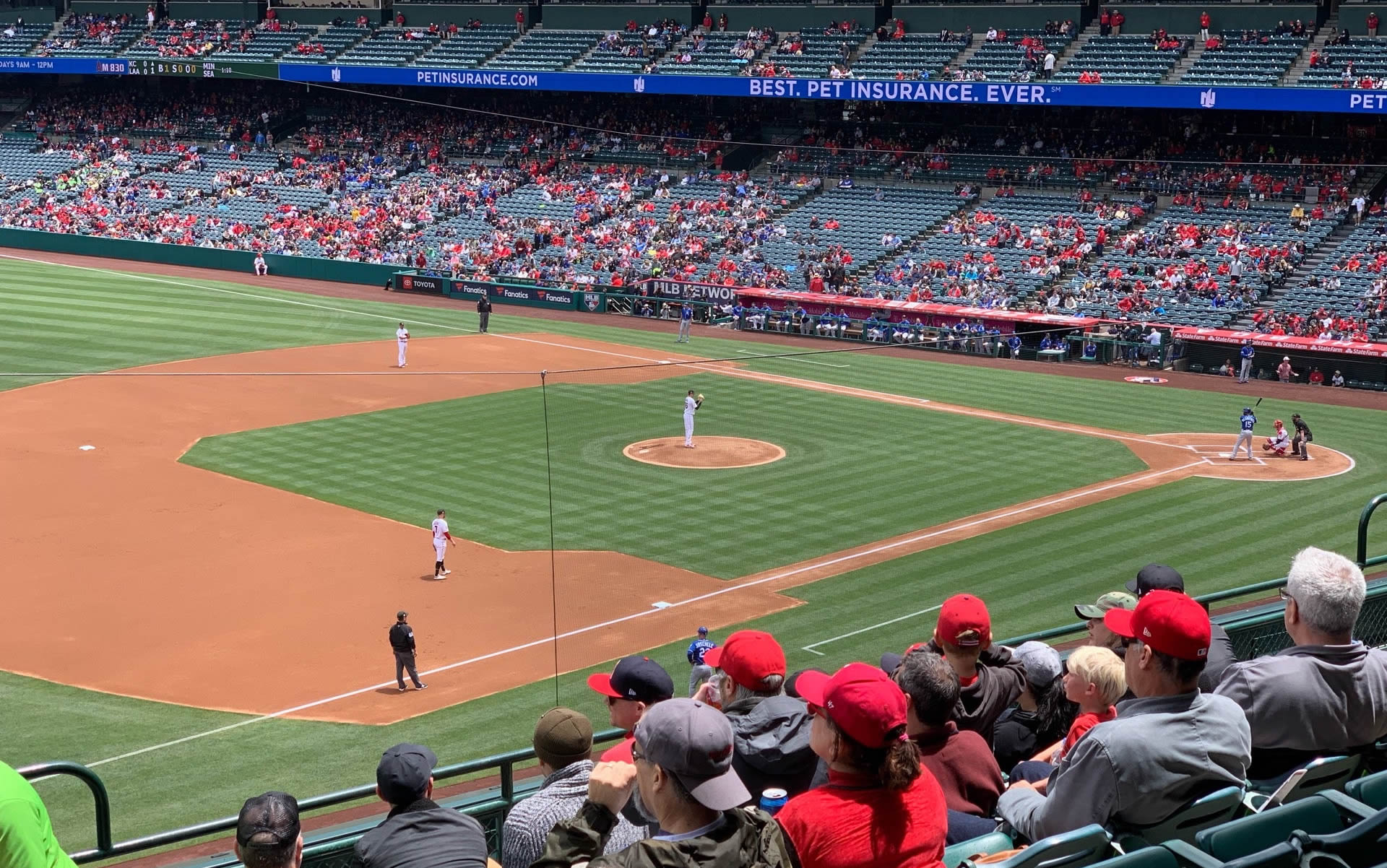 section 314, row g seat view  - angel stadium