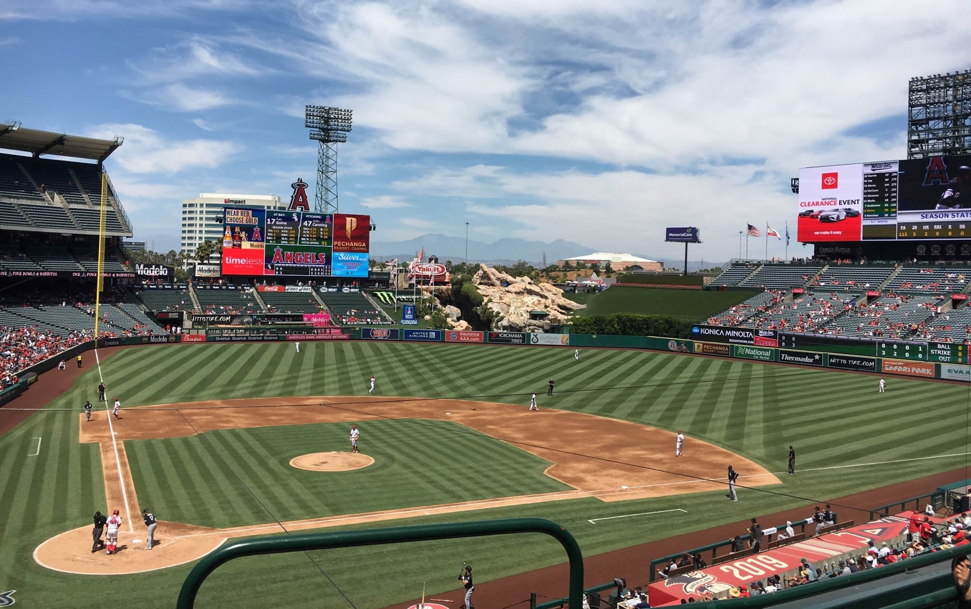 section 331, row b seat view  - angel stadium