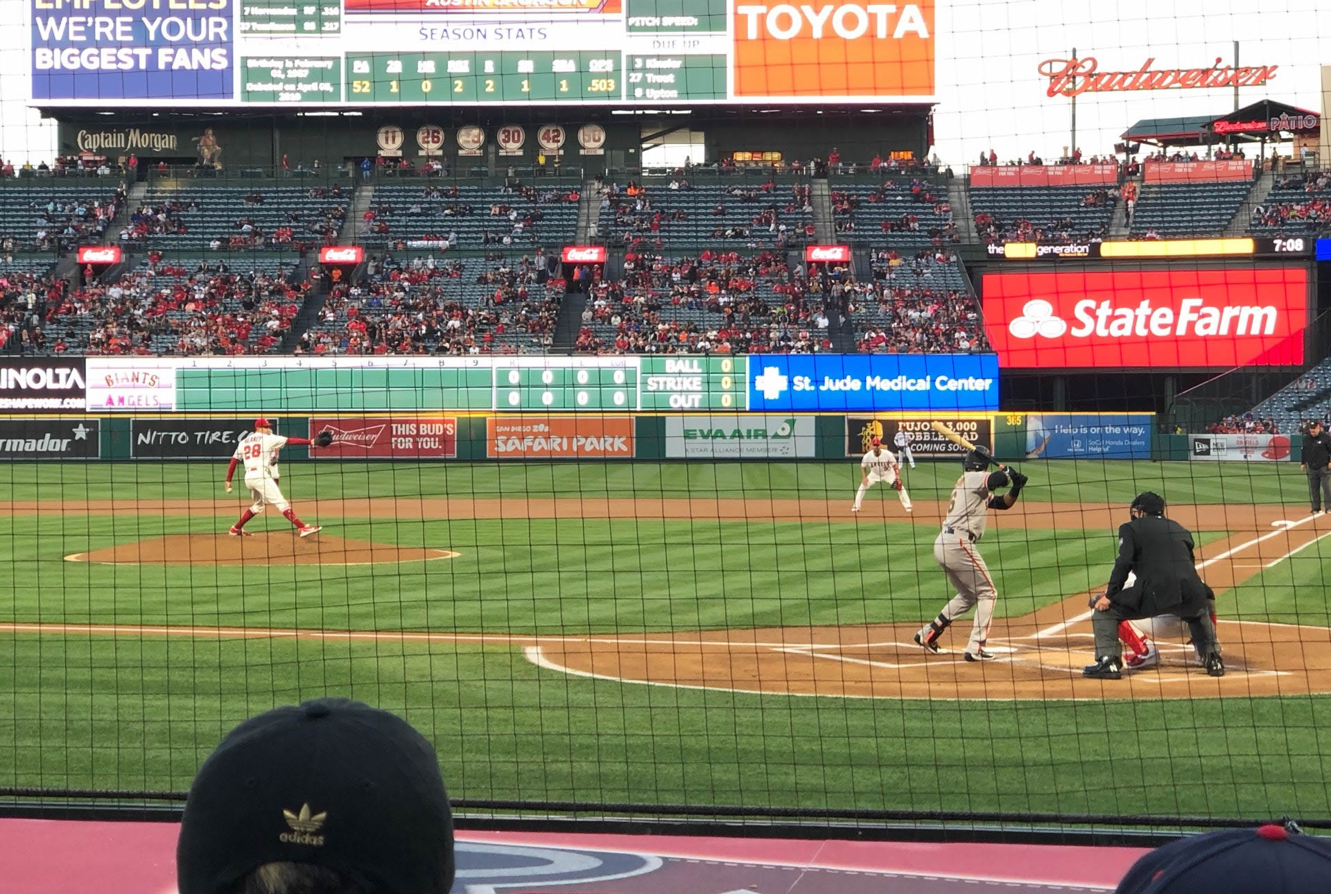 section 116, row d seat view  - angel stadium
