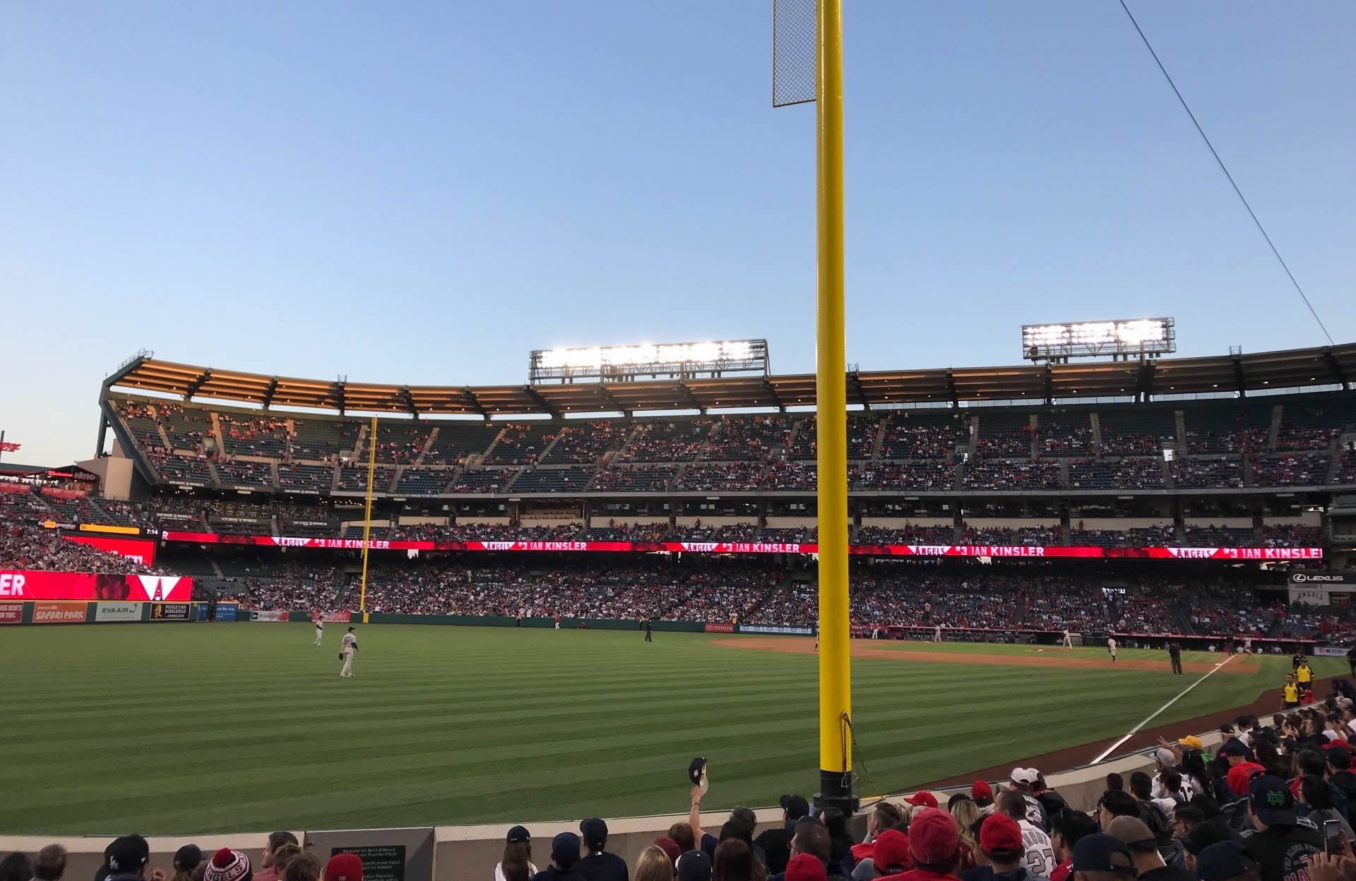 section 103, row n seat view  - angel stadium