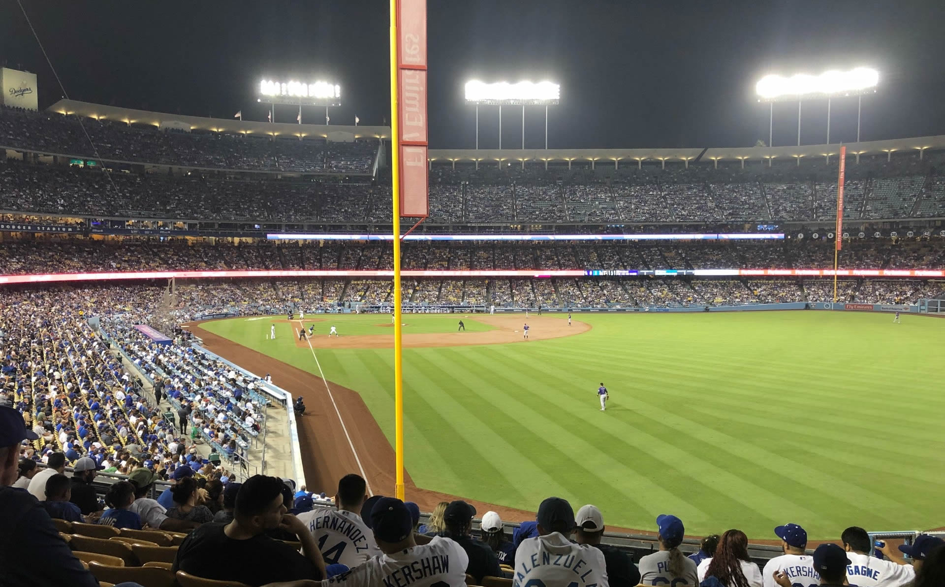 section 166, row l seat view  - dodger stadium