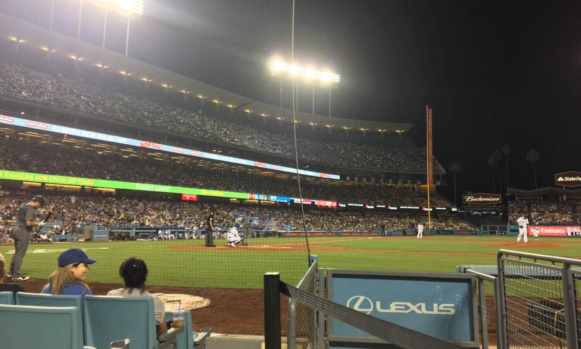dugout club 6 seat view  for baseball - dodger stadium