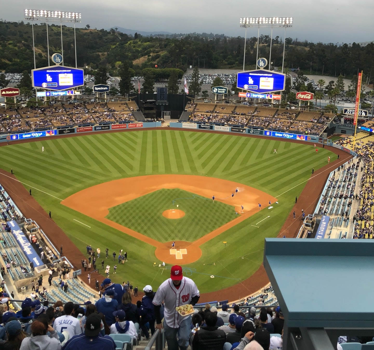top deck sro seat view  for baseball - dodger stadium