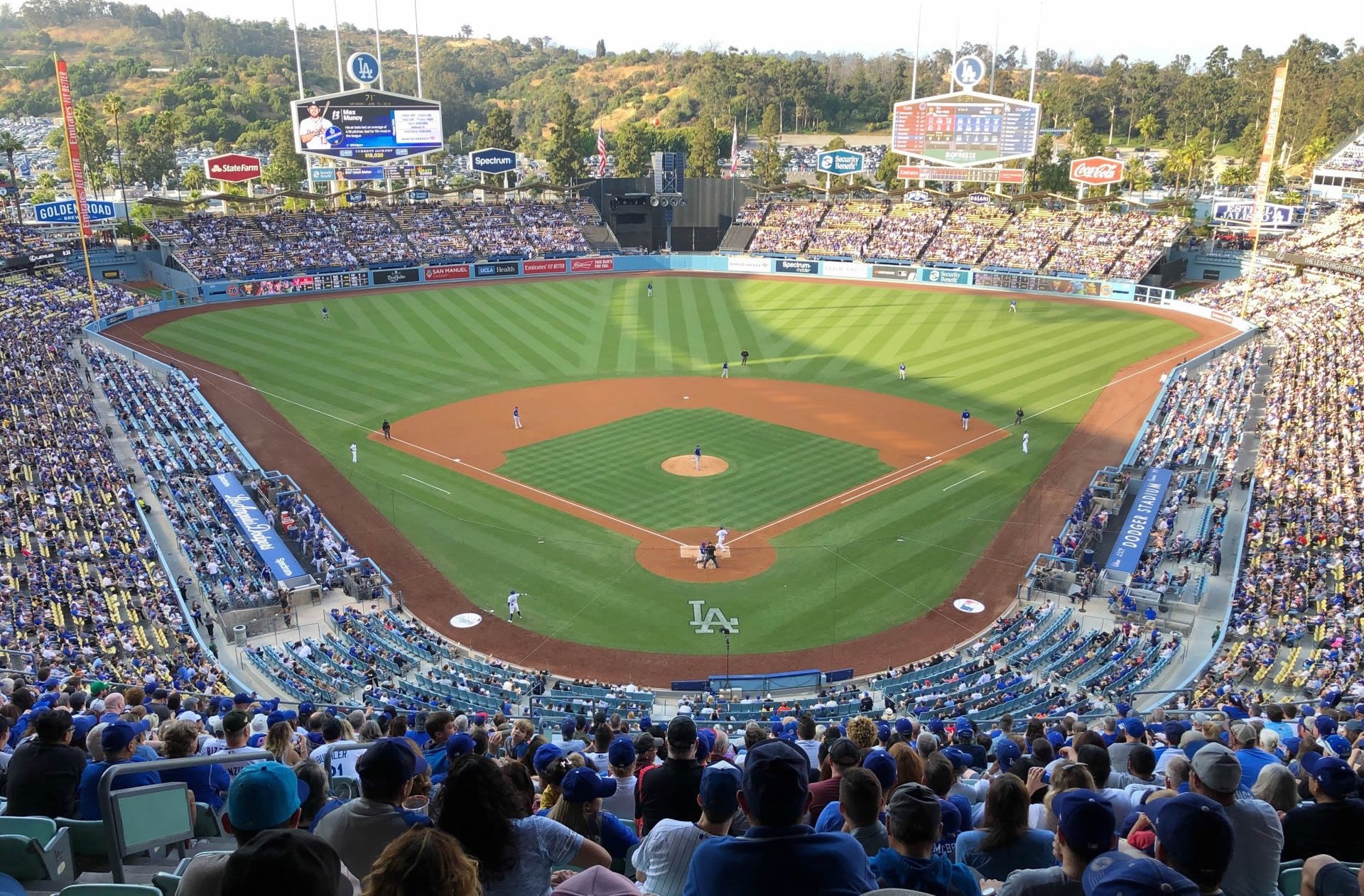 infield reserve 1, row t seat view  for baseball - dodger stadium