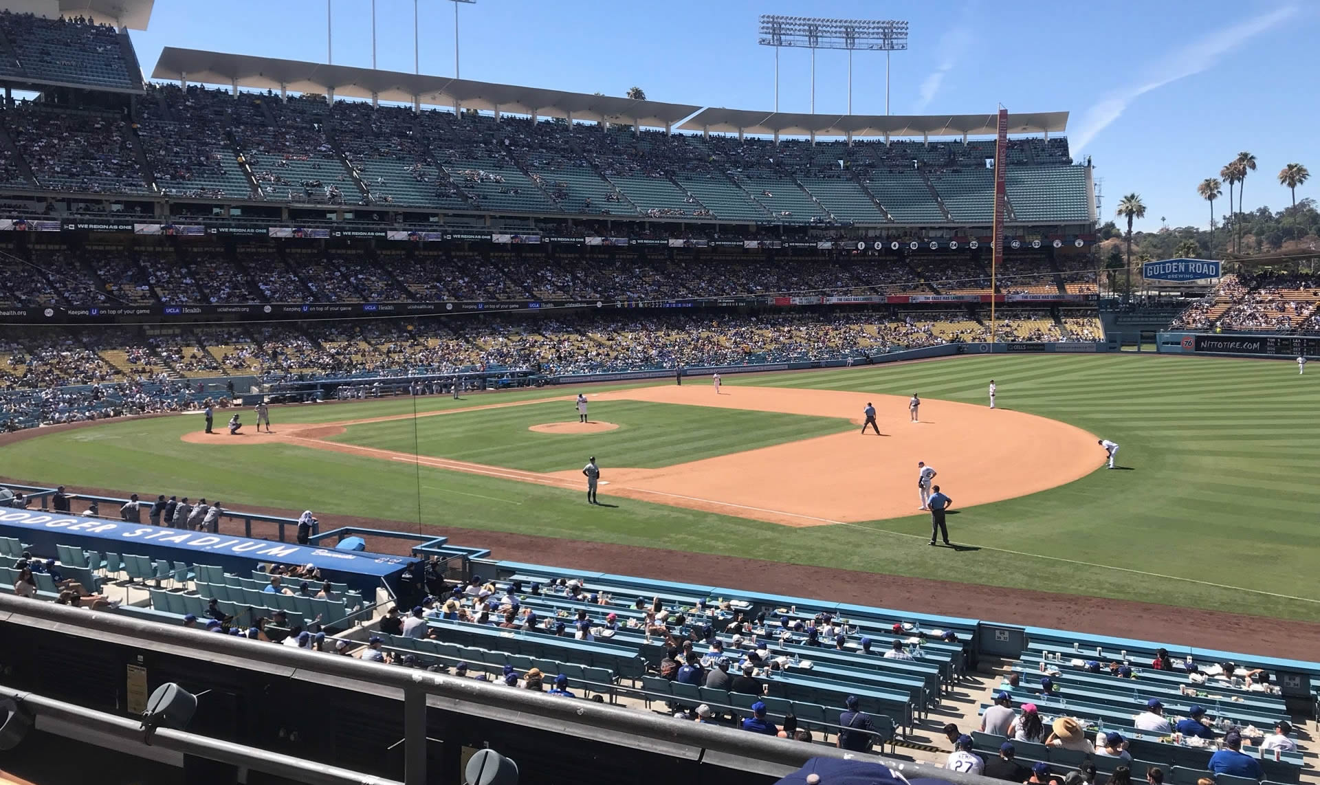 section 146, row b seat view  - dodger stadium