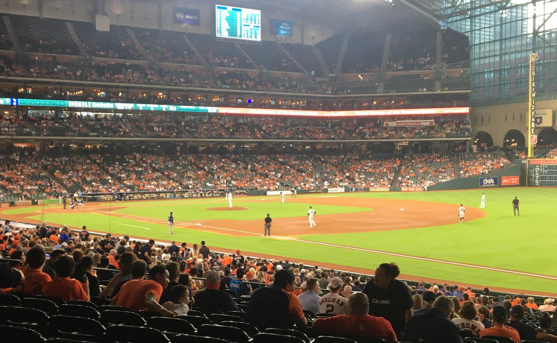 section 131, row 34 seat view  for baseball - minute maid park