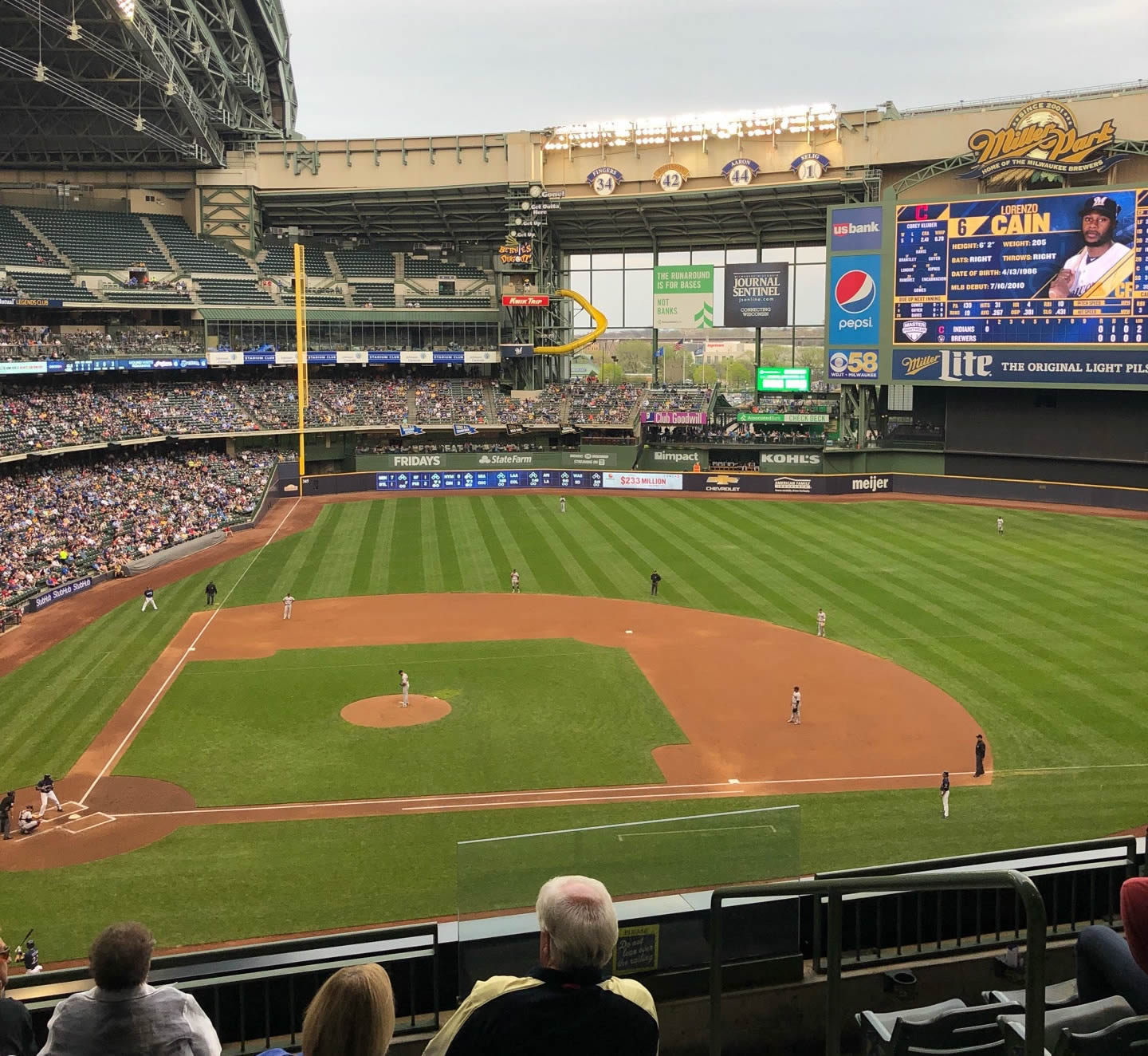 section 323, row 3 seat view  for baseball - american family field