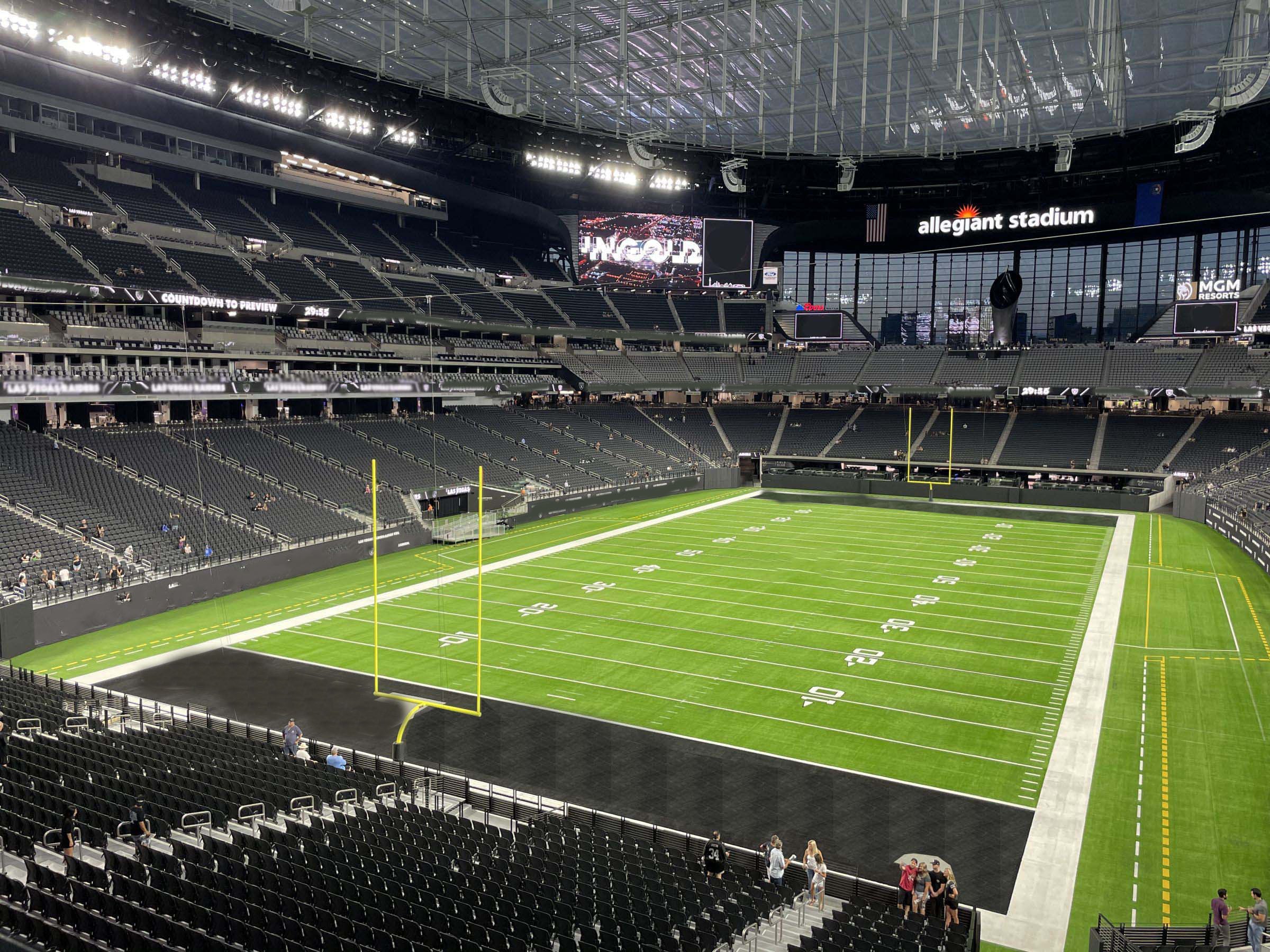 section 223, row 1 seat view  for football - allegiant stadium