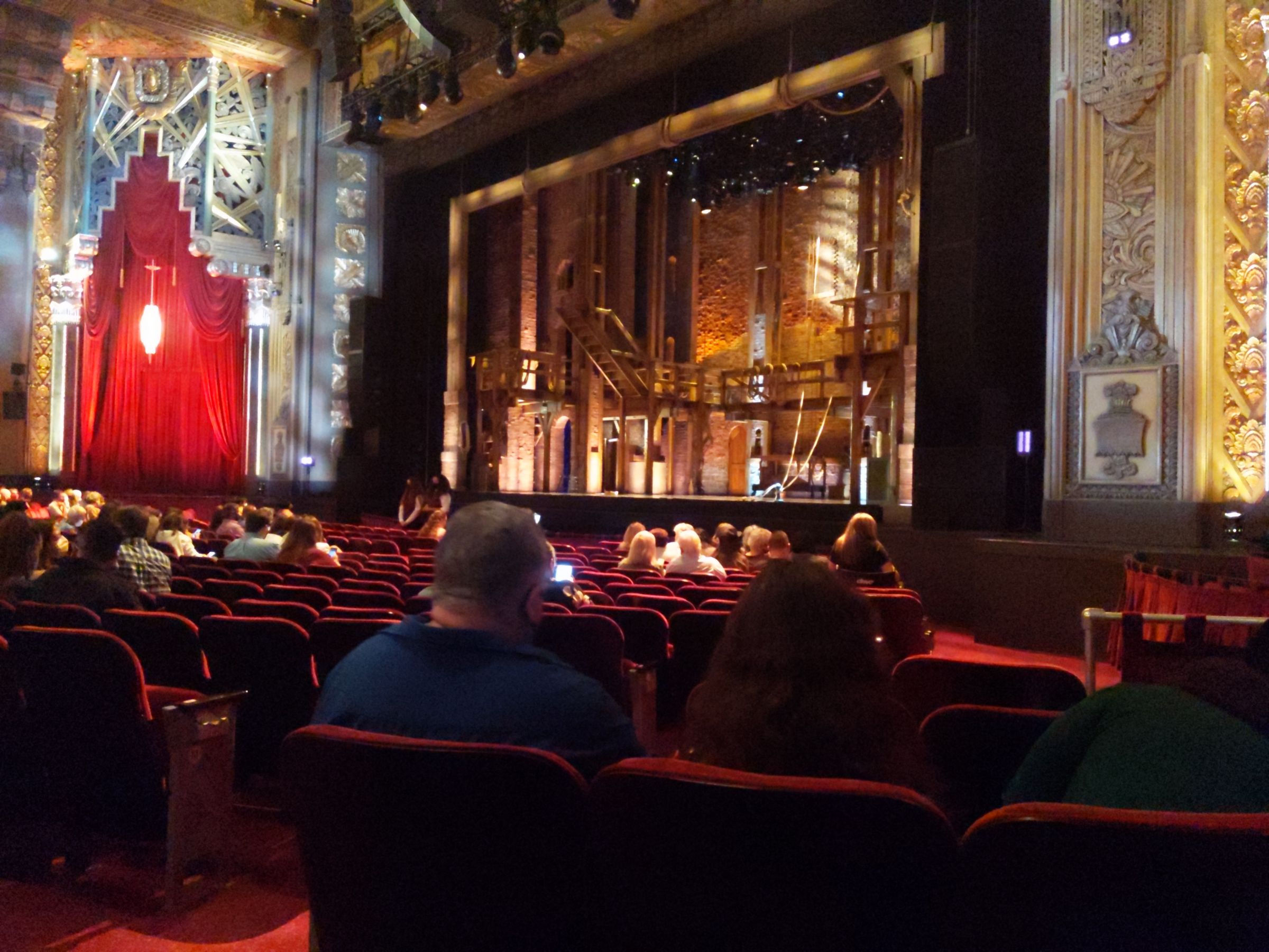 mezzanine right, row q seat view  - hollywood pantages theatre