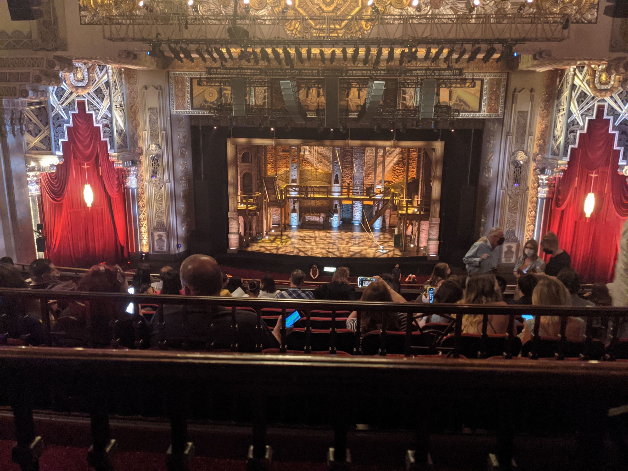 mezzanine center, row j seat view  - hollywood pantages theatre