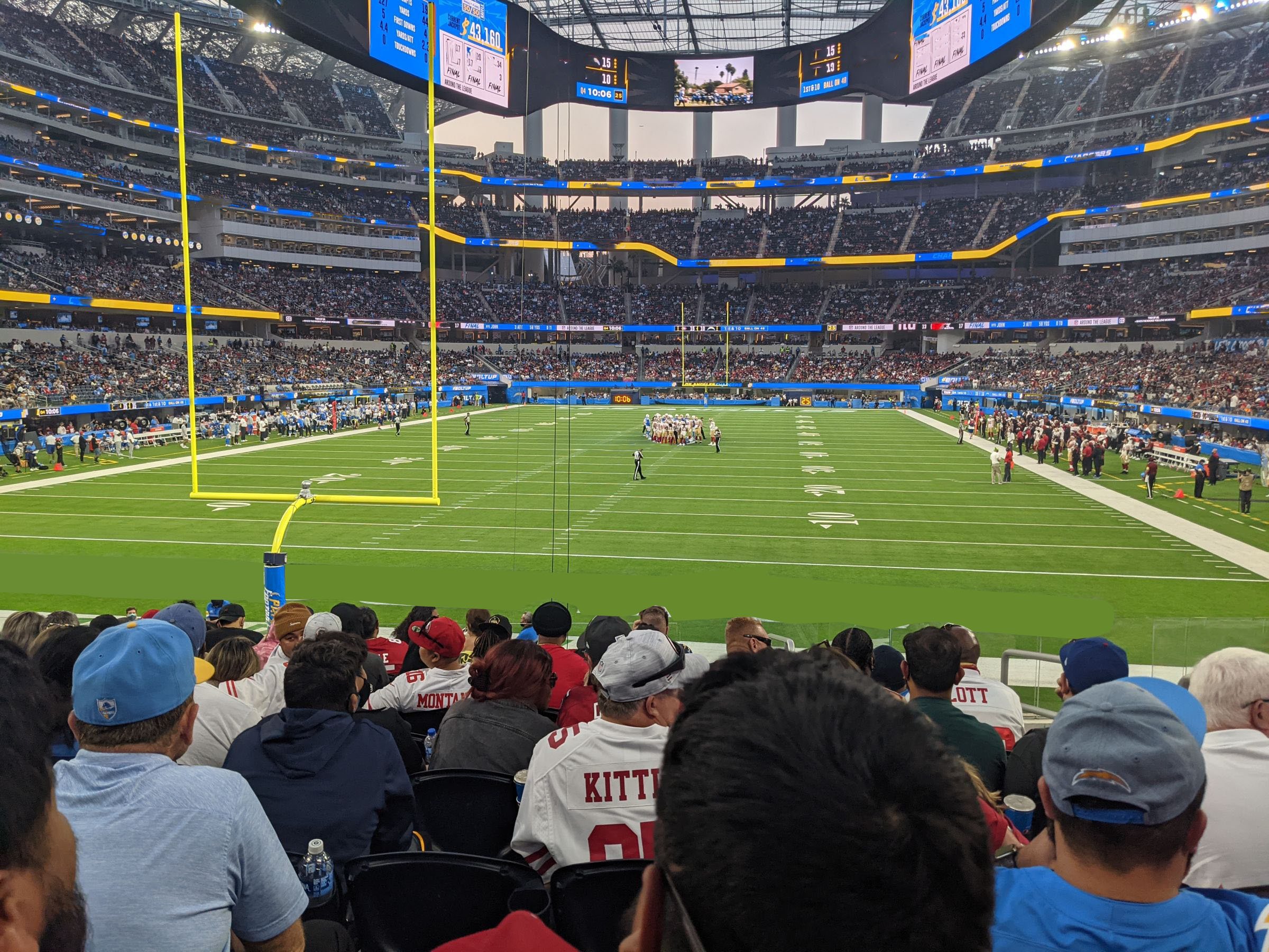 section 122, row 11 seat view  for football - sofi stadium