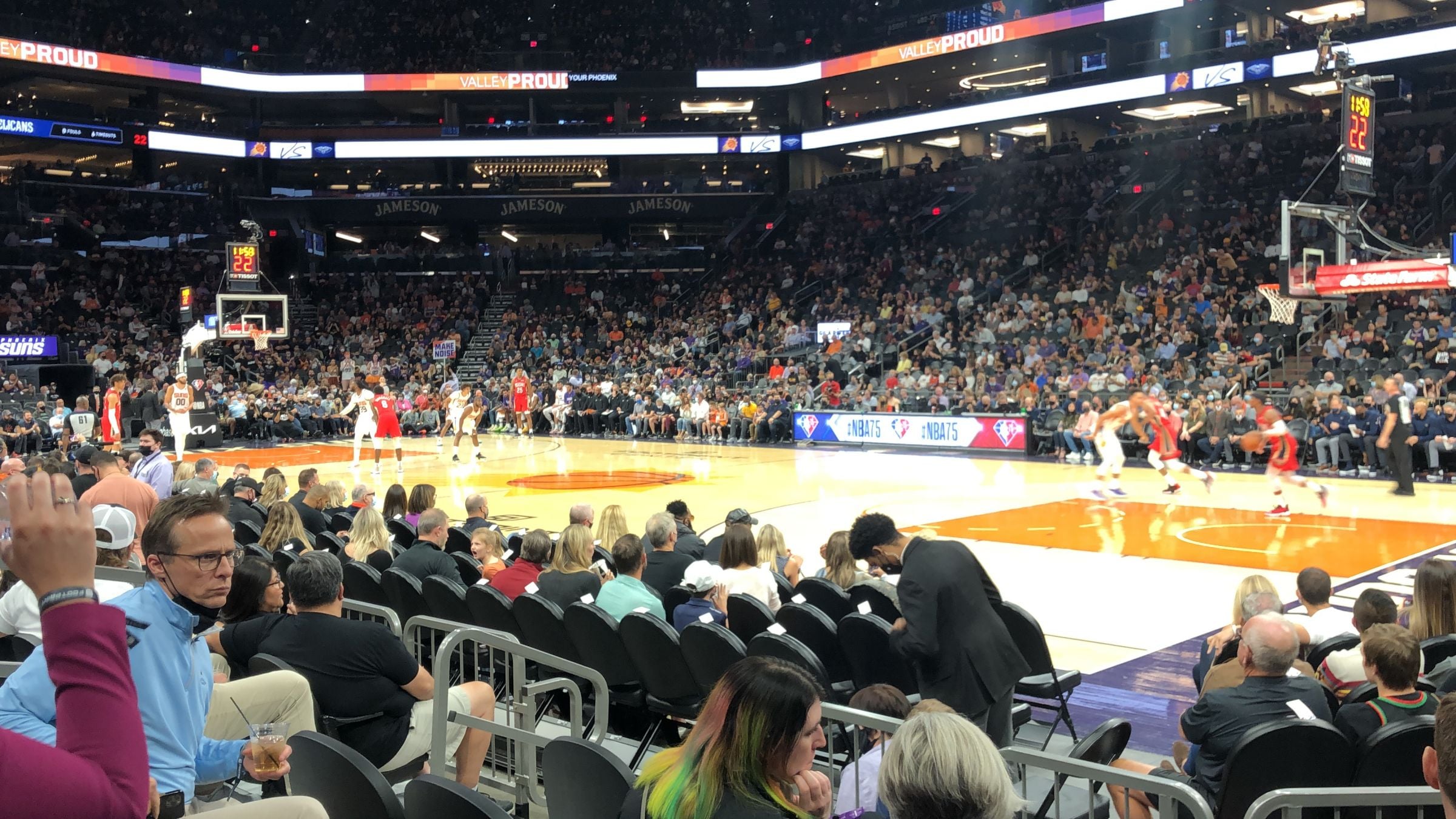 section 111, row 5 seat view  for basketball - mortgage matchup center