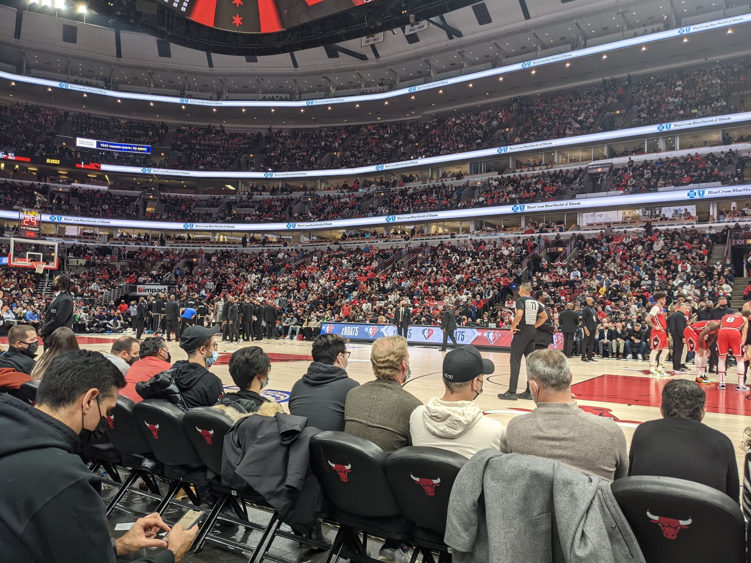 section 110, row b seat view  for basketball - united center