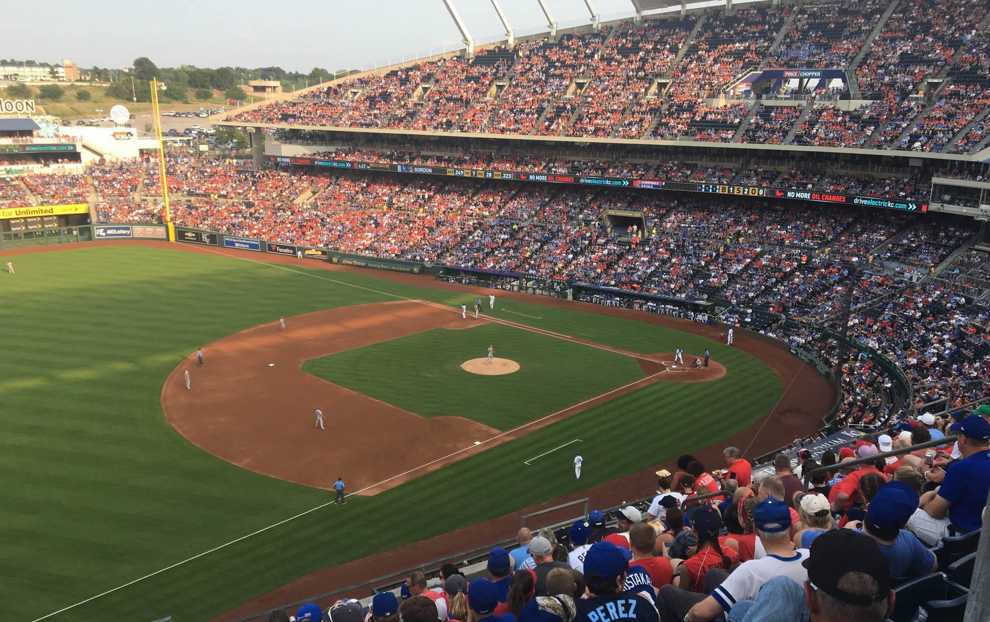 section 407, row l seat view  - kauffman stadium