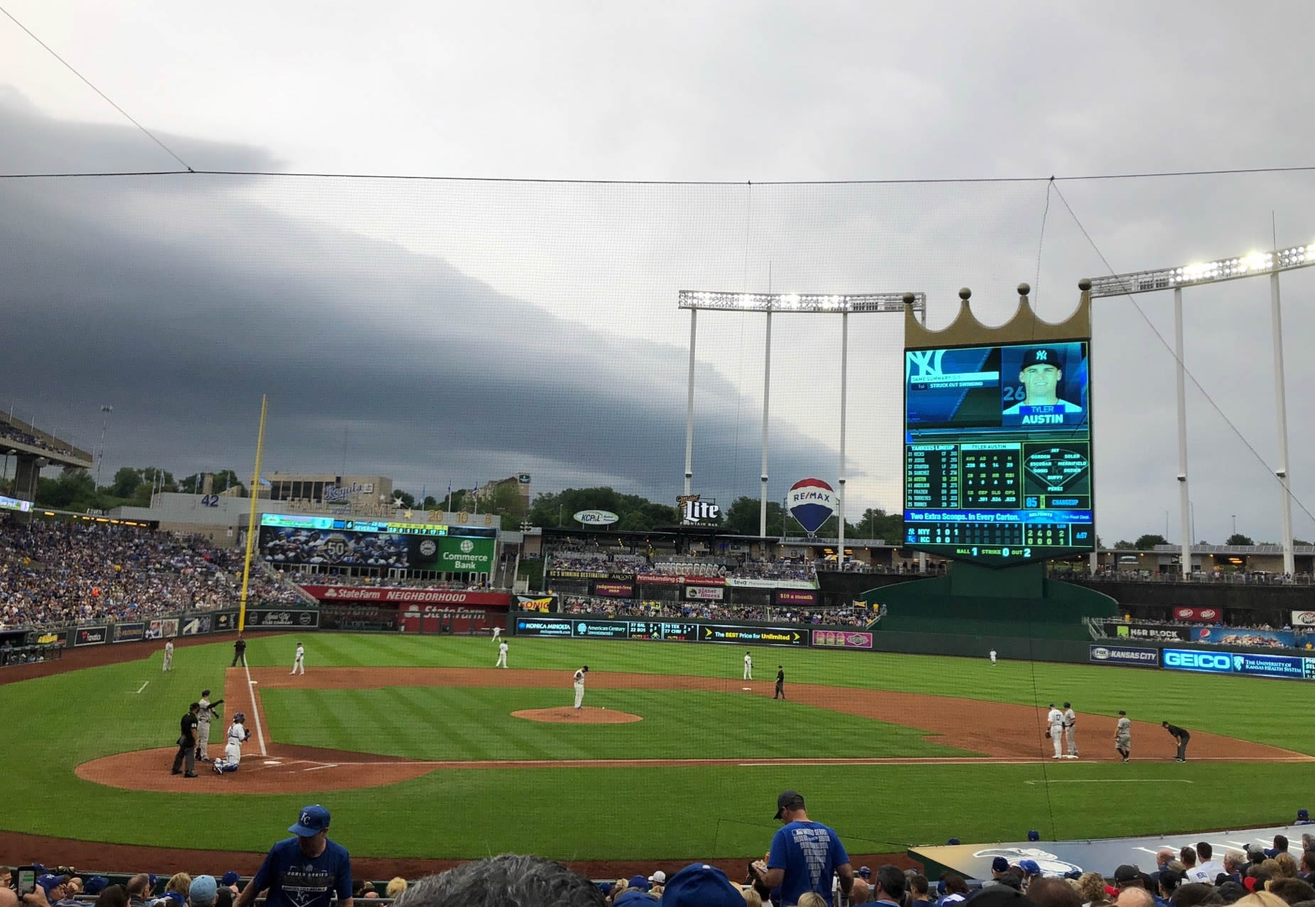 section 131, row q seat view  - kauffman stadium